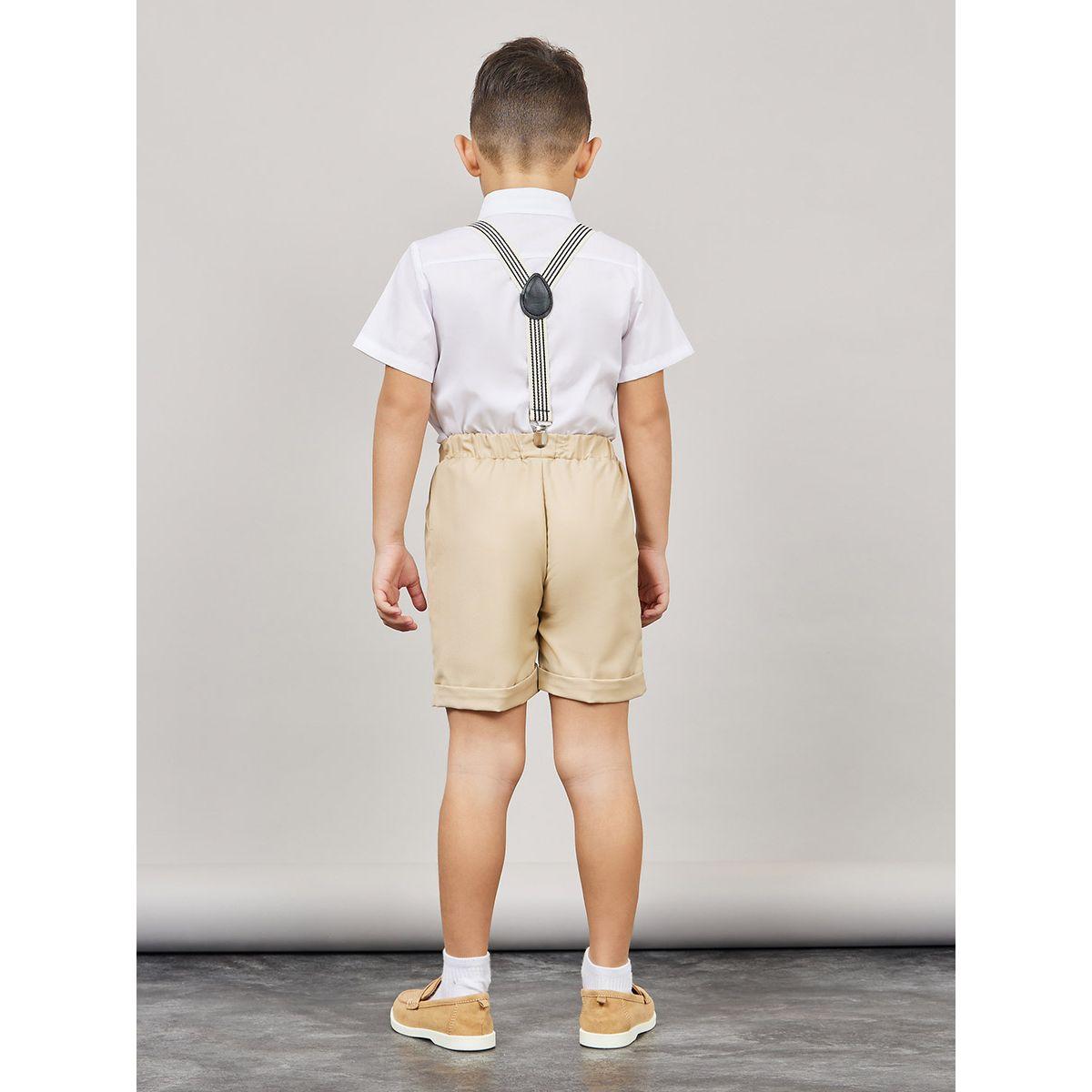 Styli Pack of 4 - Solid Shirt, Bow Tie, Shorts & Suspender Belt Set-boys-clothing-setsandcoords-image-6