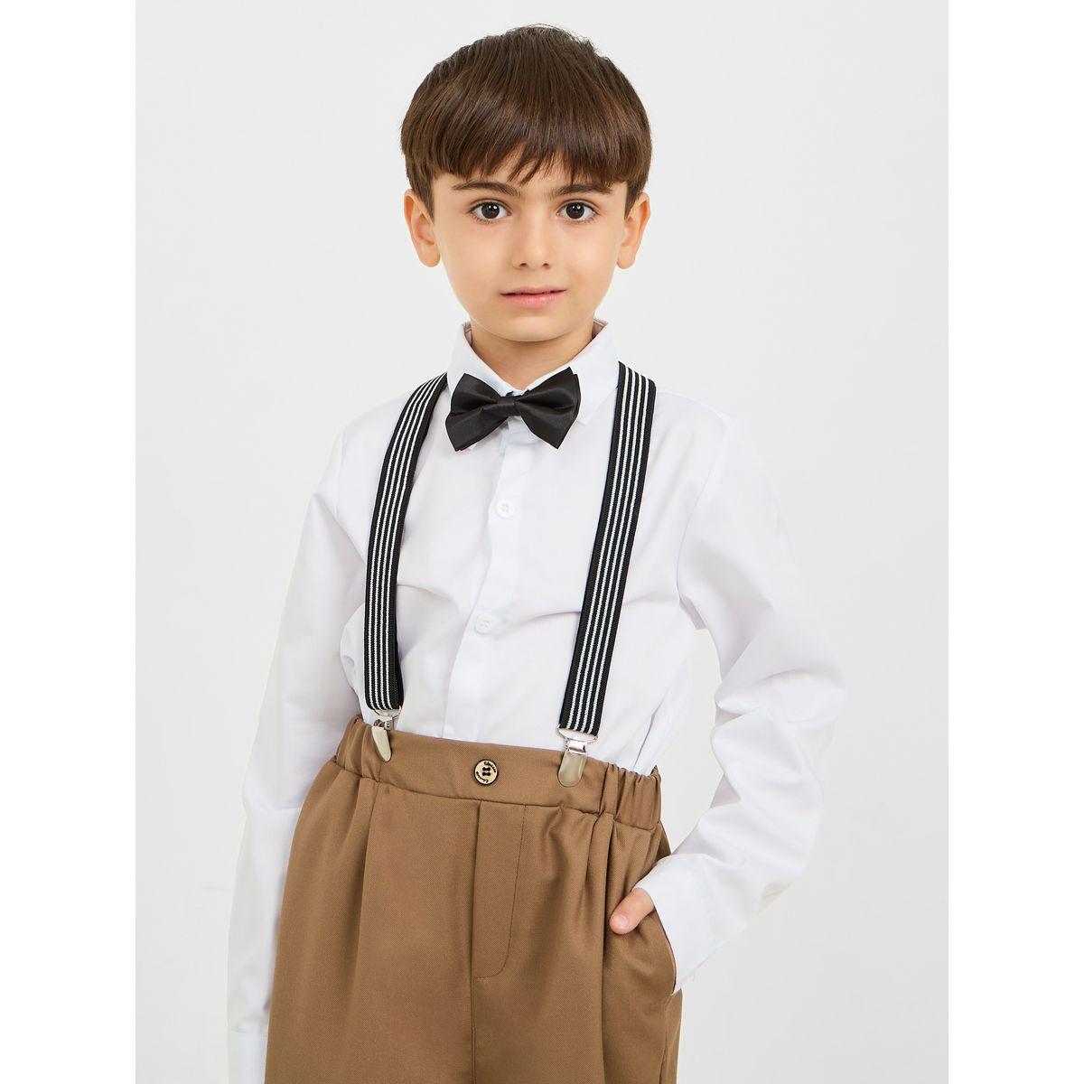 طقم من 4 - بنطال وقميص مع حمالة ساسبيندر وفيونكة-boys-clothing-setsandcoords-image-3