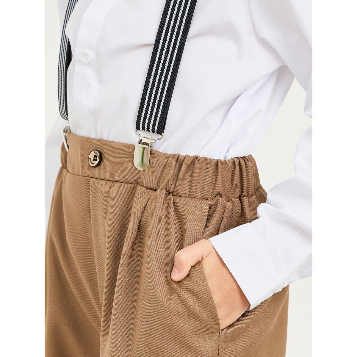 طقم من 4 - بنطال وقميص مع حمالة ساسبيندر وفيونكة-boys-clothing-setsandcoords-image-4