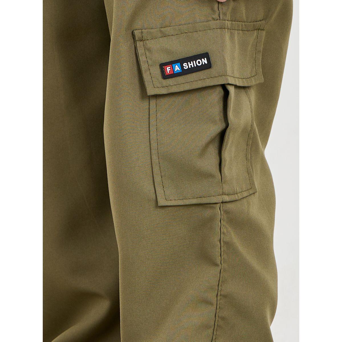 بنطال مزين بشارة مع جيوب كارجو-boys-clothing-bottoms-trousers-image-3