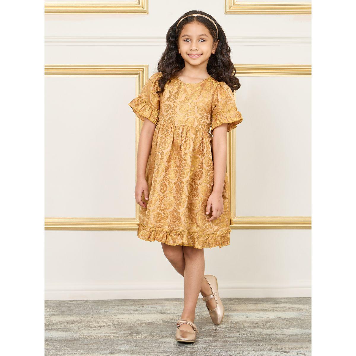 فستان بنسيج جاكار مع حواف بكشكش-girls-clothing-dressesandjumpsuits-image-2