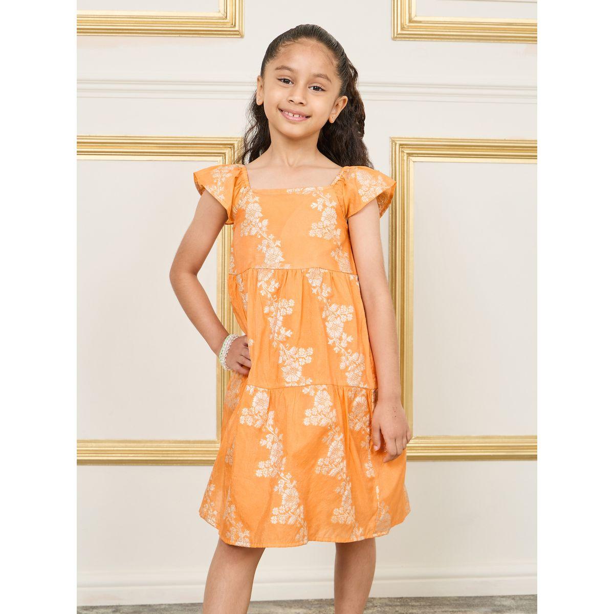 فستان مزين بكسرات وياقة واسعة-girls-clothing-dressesandjumpsuits-image-2