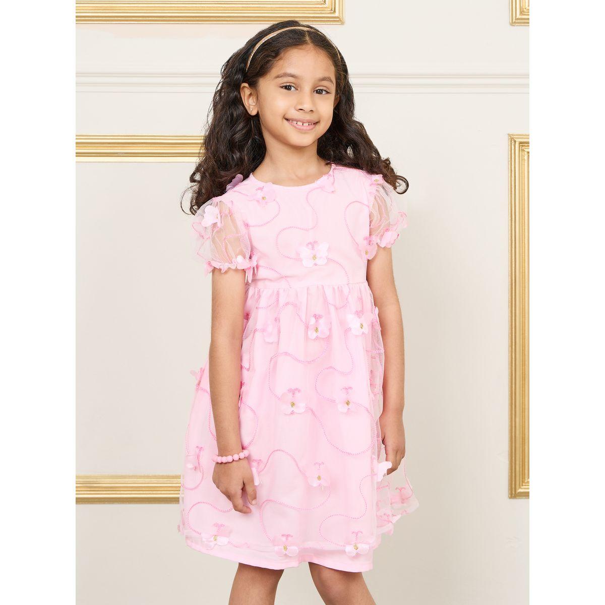 فستان مزين بزهور مع اكمام منفوخة-girls-clothing-dressesandjumpsuits-image-2