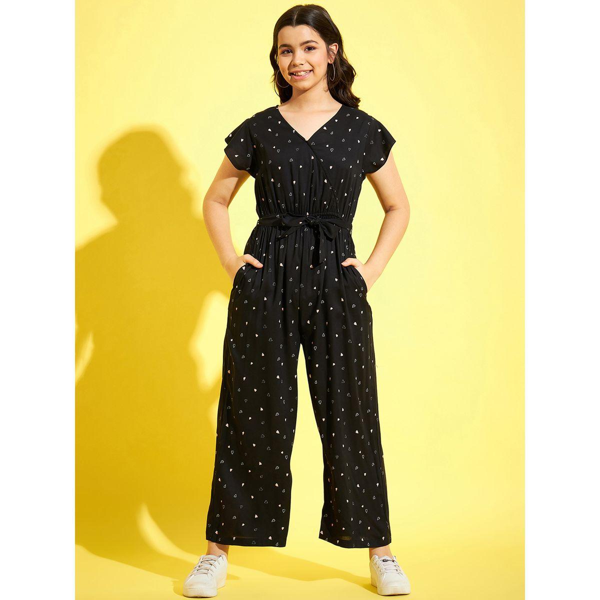Styli Heart All Over Print Jumpsuit with Self Tie Up-girls-clothing-rompers-image-1