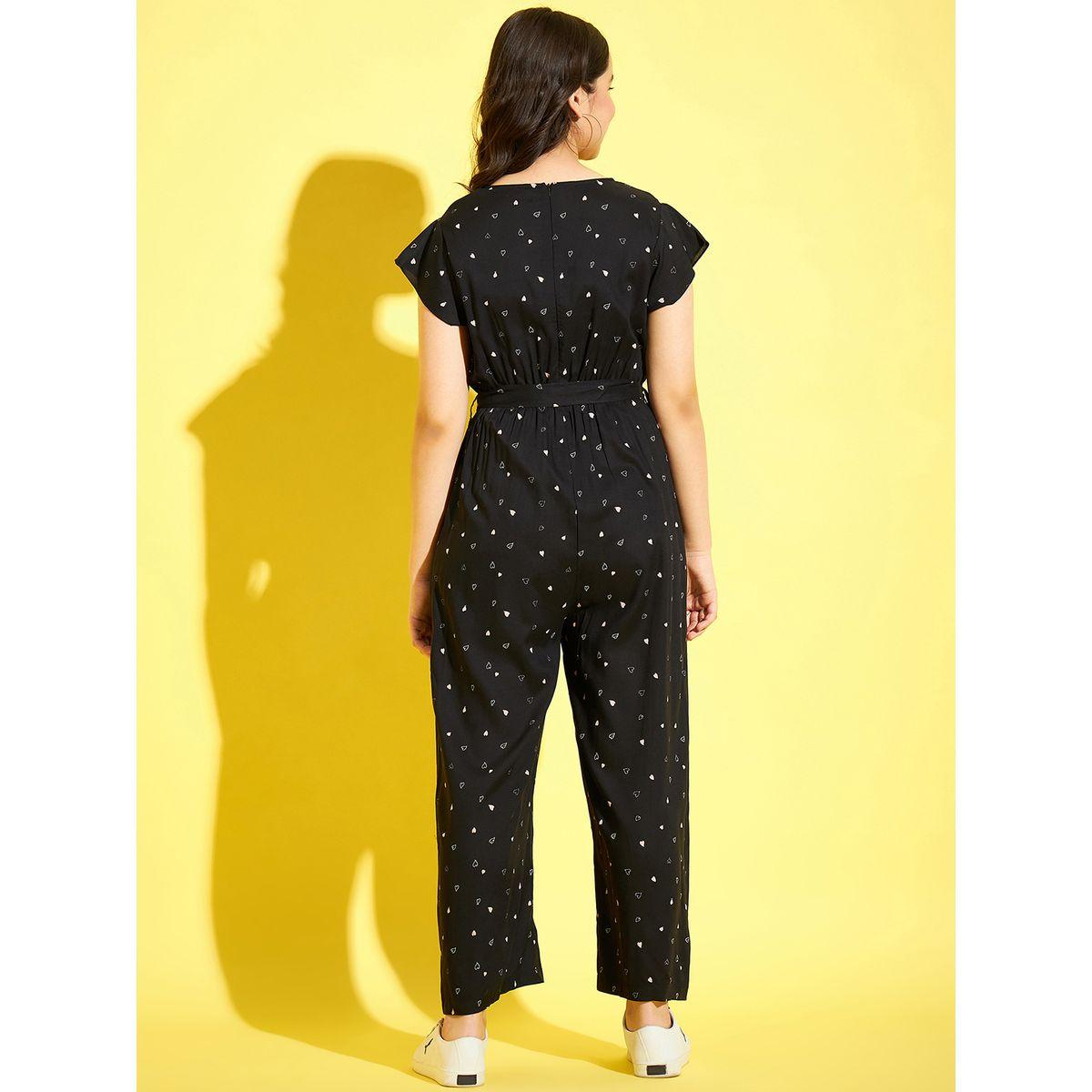 Styli Heart All Over Print Jumpsuit with Self Tie Up-girls-clothing-rompers-image-2