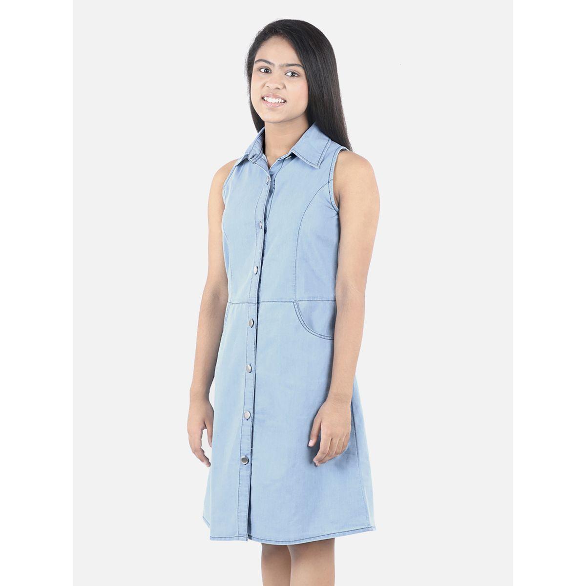 Styli Pocket Detail Denim Shirt Dress-girls-clothing-dressesandjumpsuits-image-5