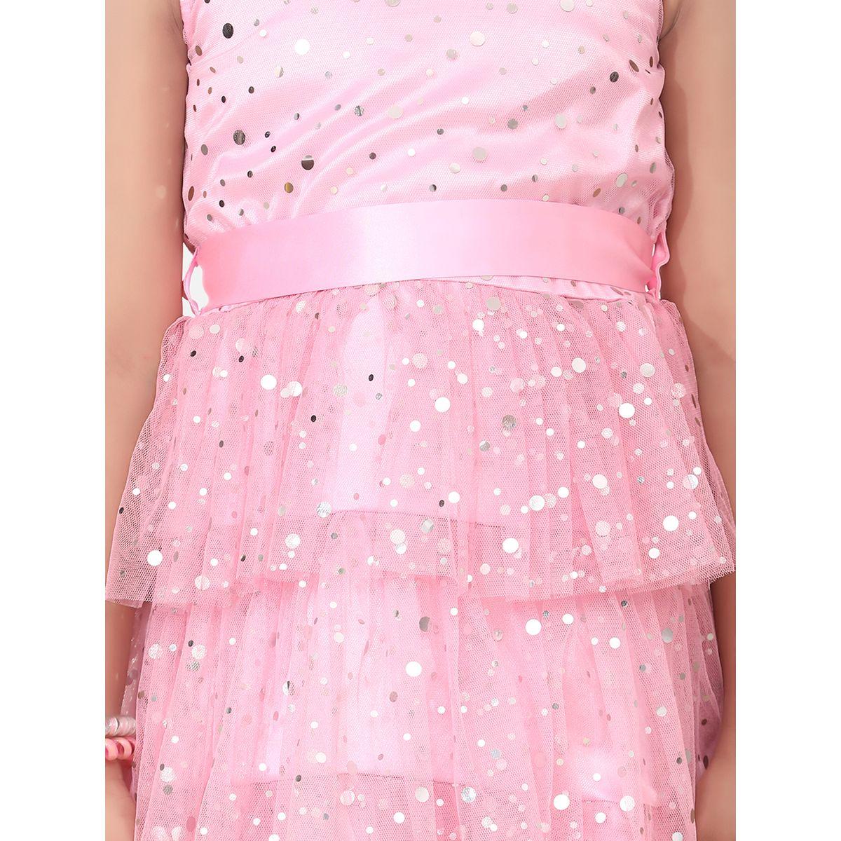 Styli Embellished Spot Satin Frill Layer Hem Dress-girls-clothing-dressesandjumpsuits-image-2
