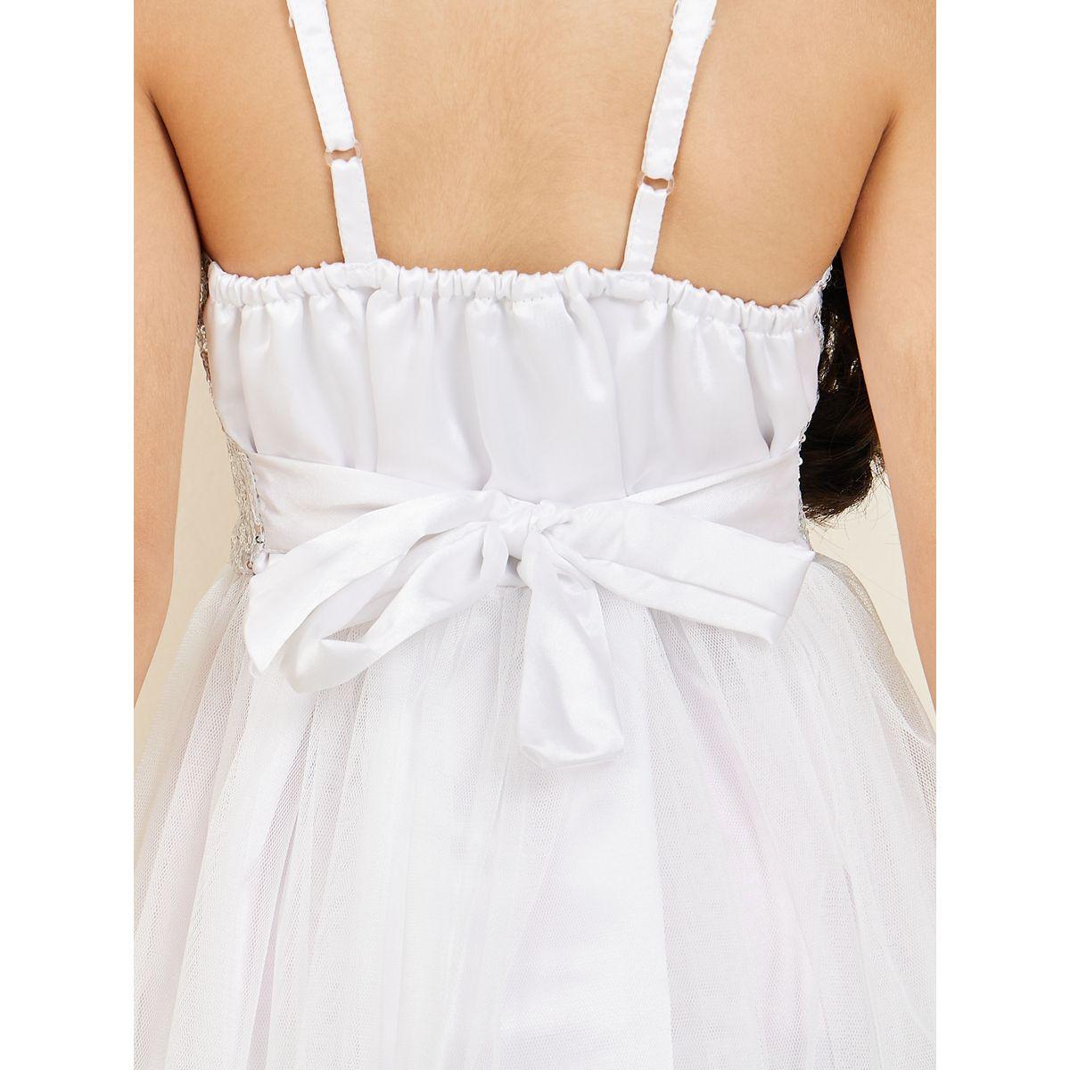 Styli Embellished Front Bow Detail Mesh Insert Dress with Tie Up-girls-clothing-dressesandjumpsuits-image-4