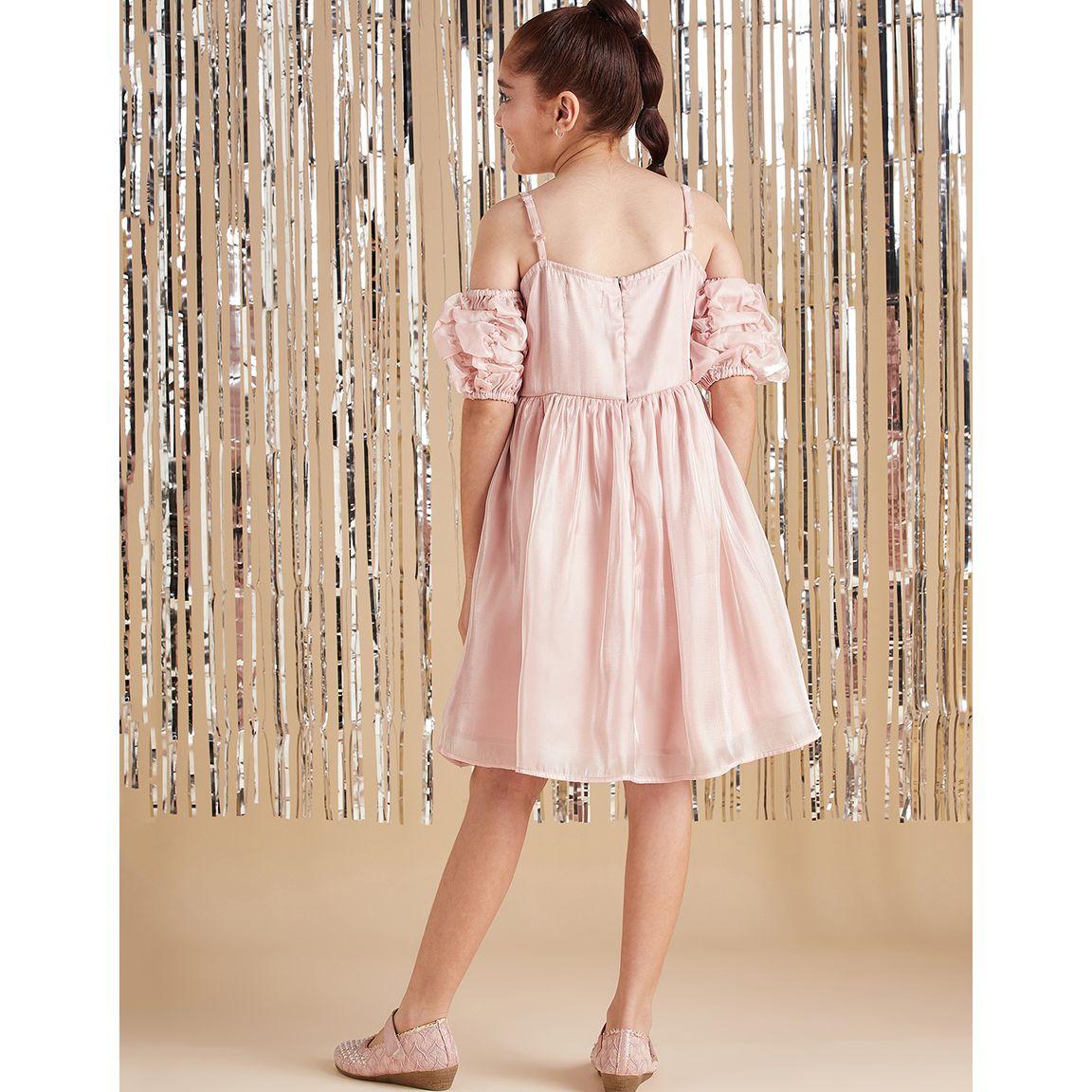 فستان بطول الركبة مع تفاصيل مزمومة-girls-clothing-dressesandjumpsuits-image-2