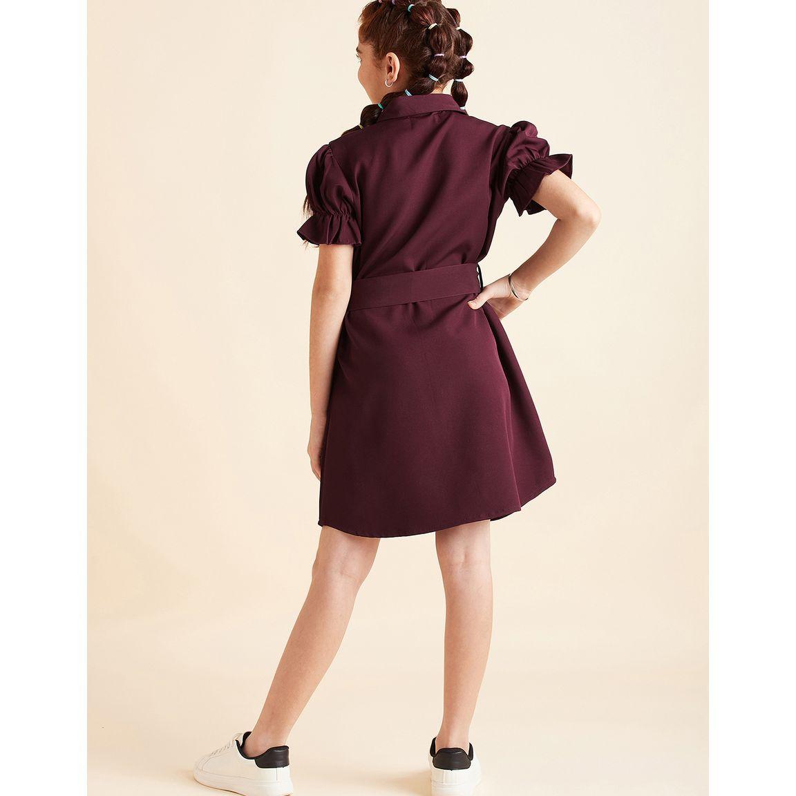 Styli Flap Pocket Detail Shirt Knee Length Dress-girls-clothing-dressesandjumpsuits-image-4