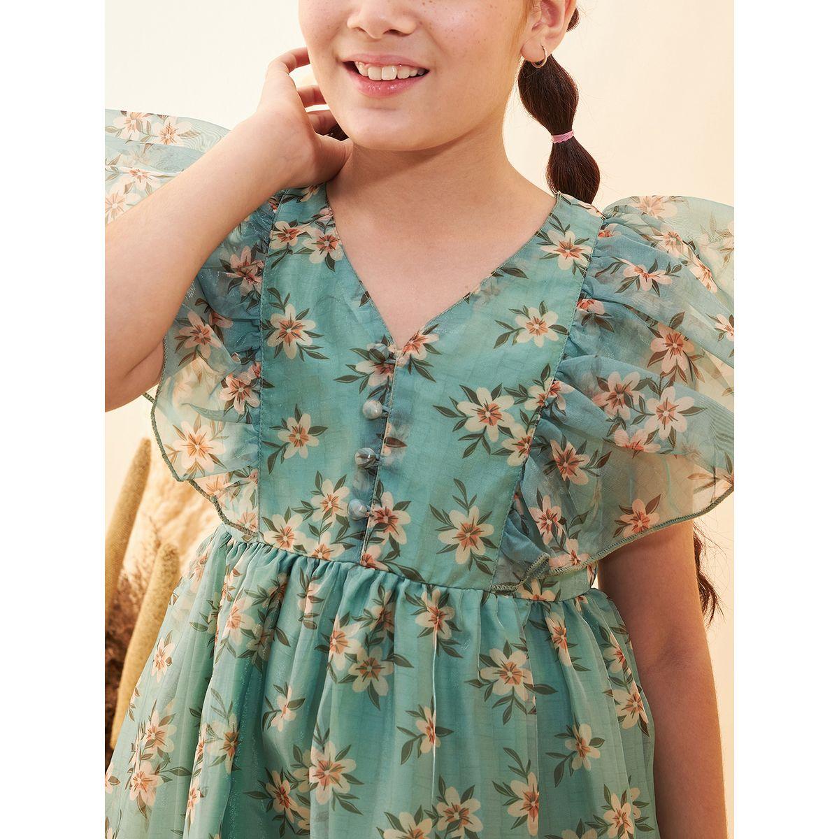 فستان مطبع بالكامل مع اكمام كشكش-girls-clothing-dressesandjumpsuits-image-3