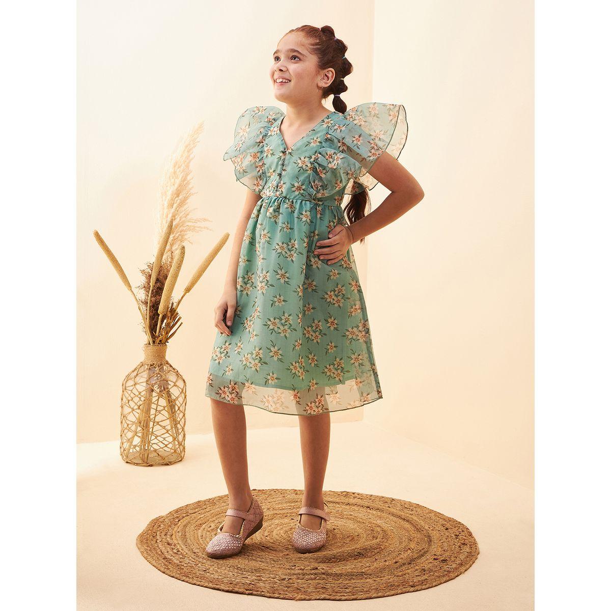 فستان مطبع بالكامل مع اكمام كشكش-girls-clothing-dressesandjumpsuits-image-5