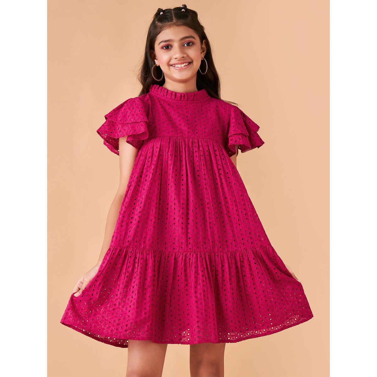 Styli Broderie Detail High Neck Tiered Dress-girls-clothing-dressesandjumpsuits-image-2