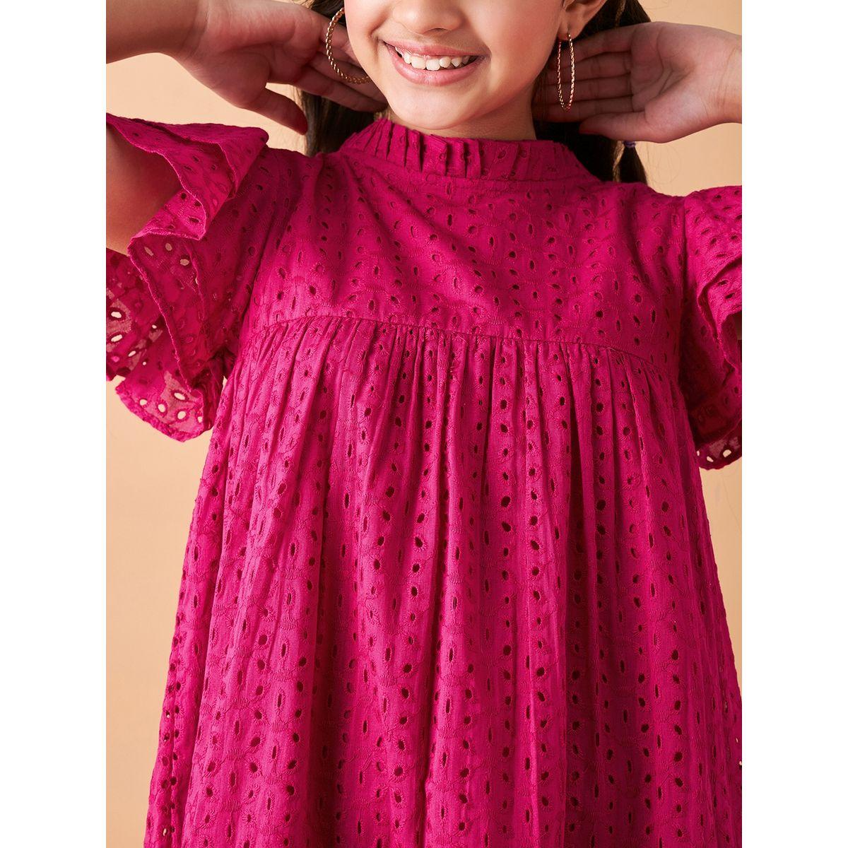 Styli Broderie Detail High Neck Tiered Dress-girls-clothing-dressesandjumpsuits-image-3