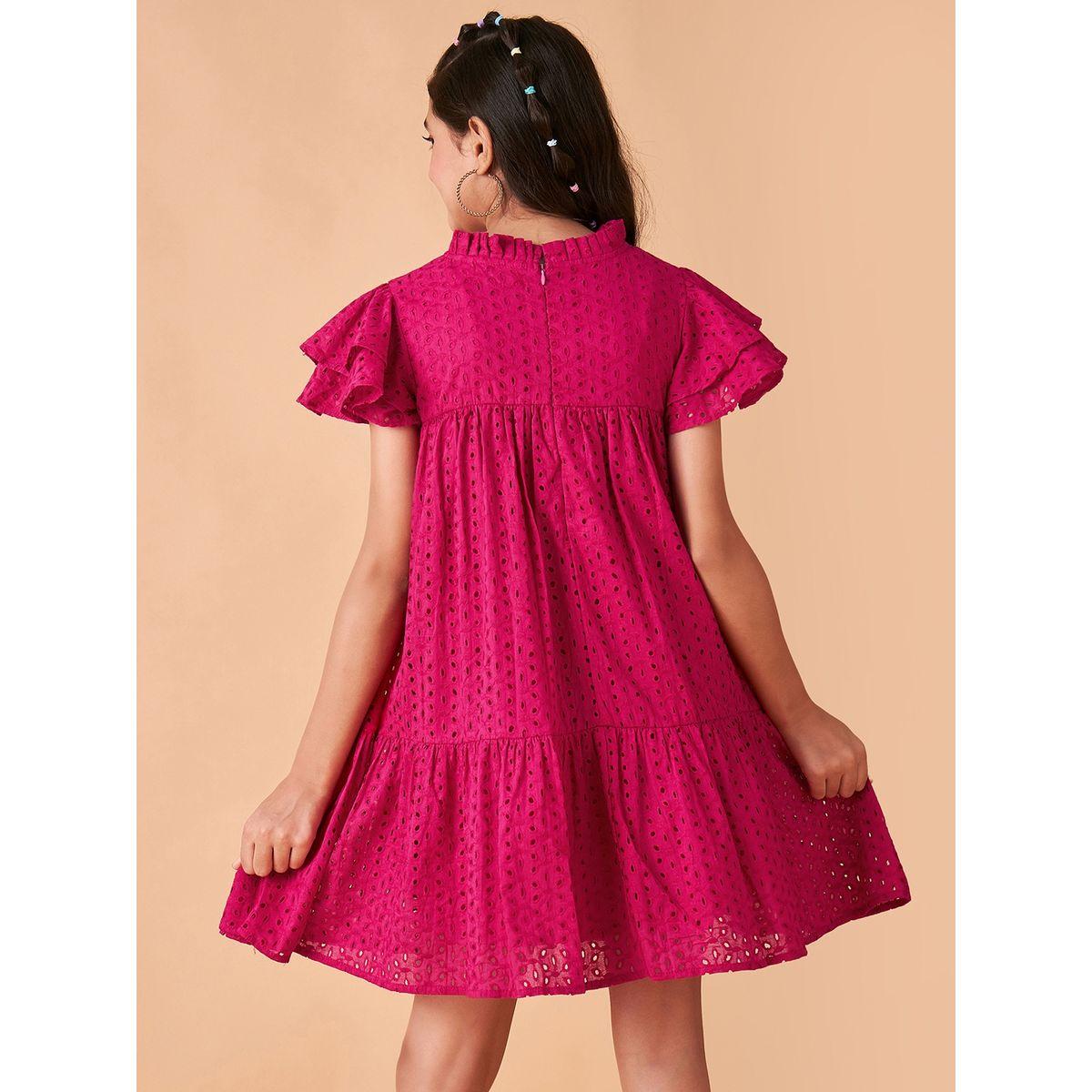 Styli Broderie Detail High Neck Tiered Dress-girls-clothing-dressesandjumpsuits-image-4