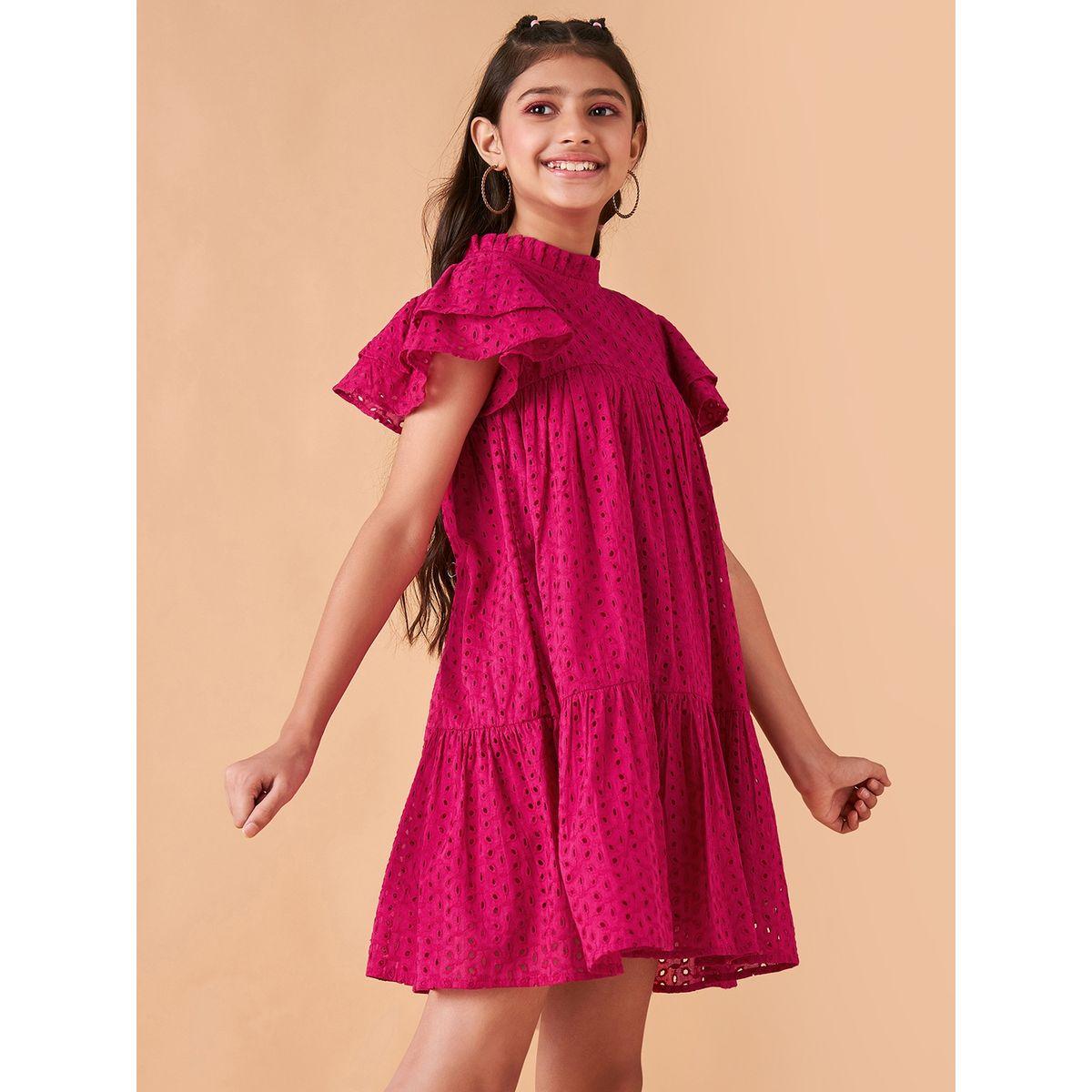 Styli Broderie Detail High Neck Tiered Dress-girls-clothing-dressesandjumpsuits-image-5