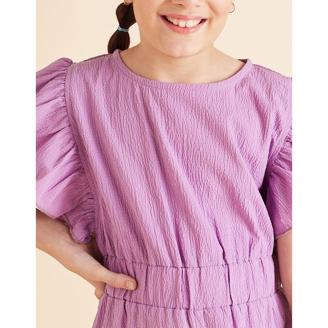 Styli Textured Ruffle Detail Wide Leg Jumpsuit-girls-clothing-rompers-image-3