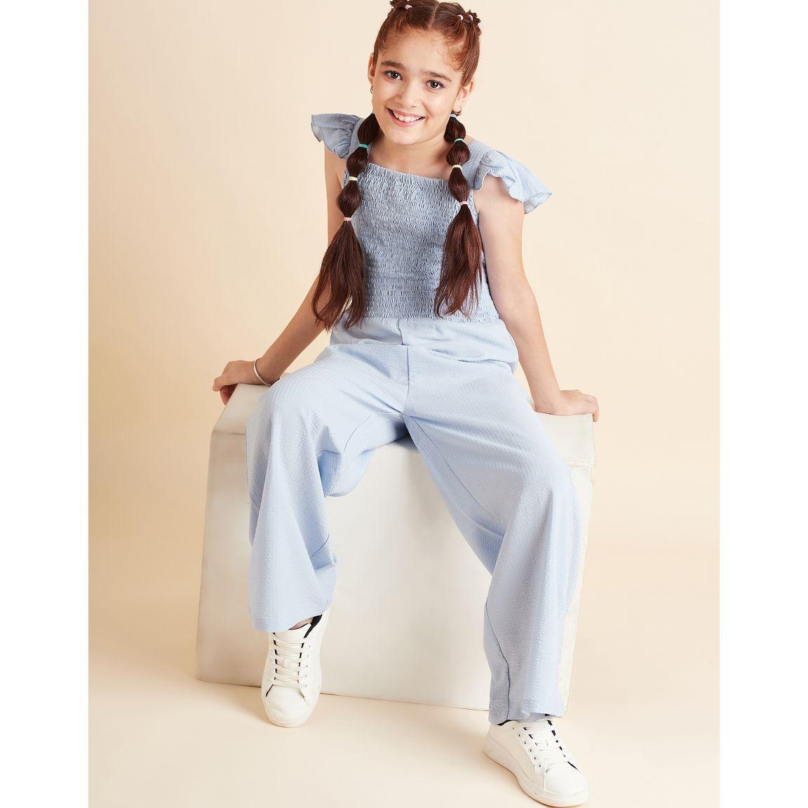 جمبسوت بأرجل واسعة مع تفاصيل مزمومة-girls-clothing-rompers-image-1