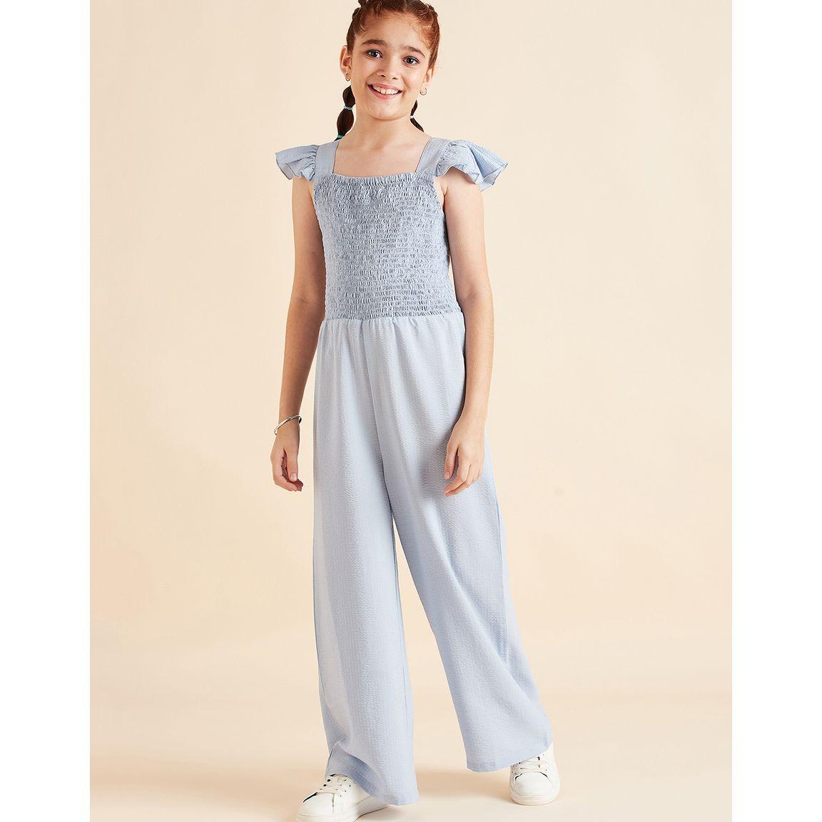 جمبسوت بأرجل واسعة مع تفاصيل مزمومة-girls-clothing-rompers-image-7