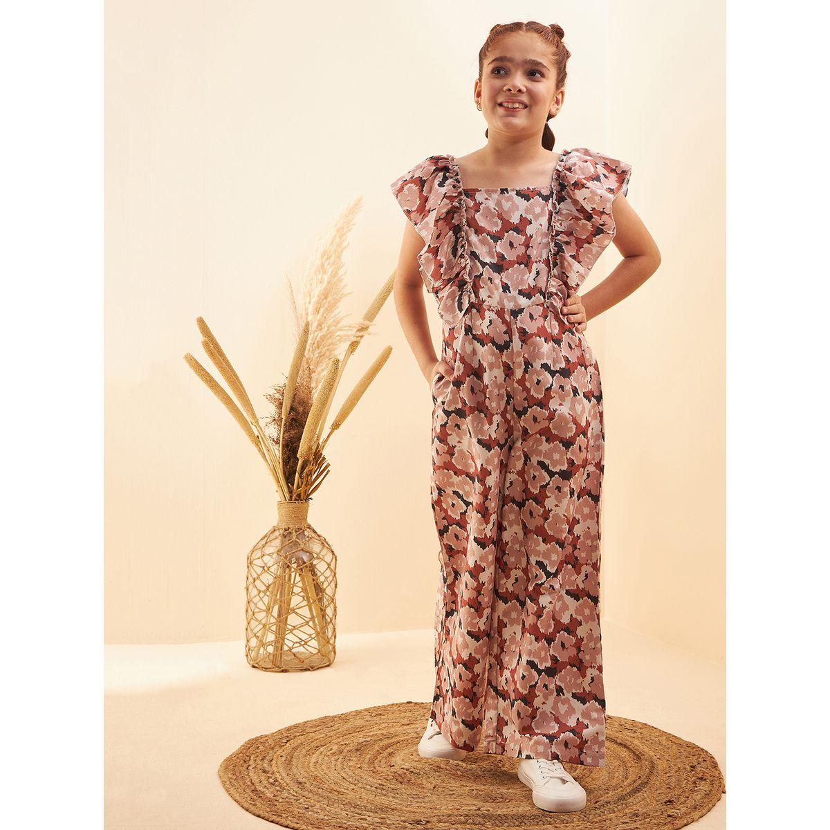 Styli All Over Floral Print Ruffled Detail Jumpsuit-girls-clothing-rompers-image-5