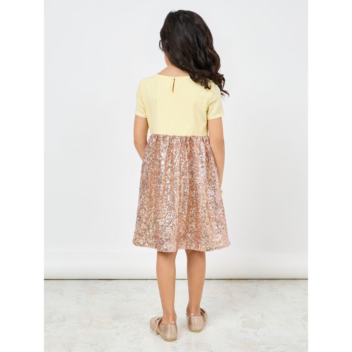 Styli Sequined Dress with Short Sleeve-girls-clothing-dressesandjumpsuits-image-4