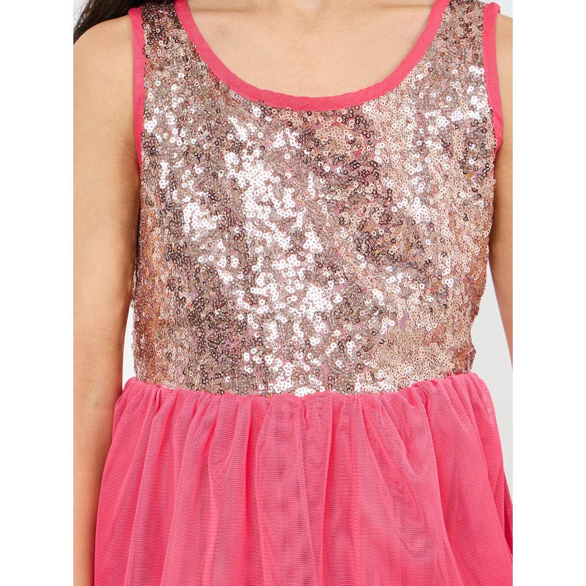Styli Sequined Layered Mesh Dress-girls-clothing-dressesandjumpsuits-image-3