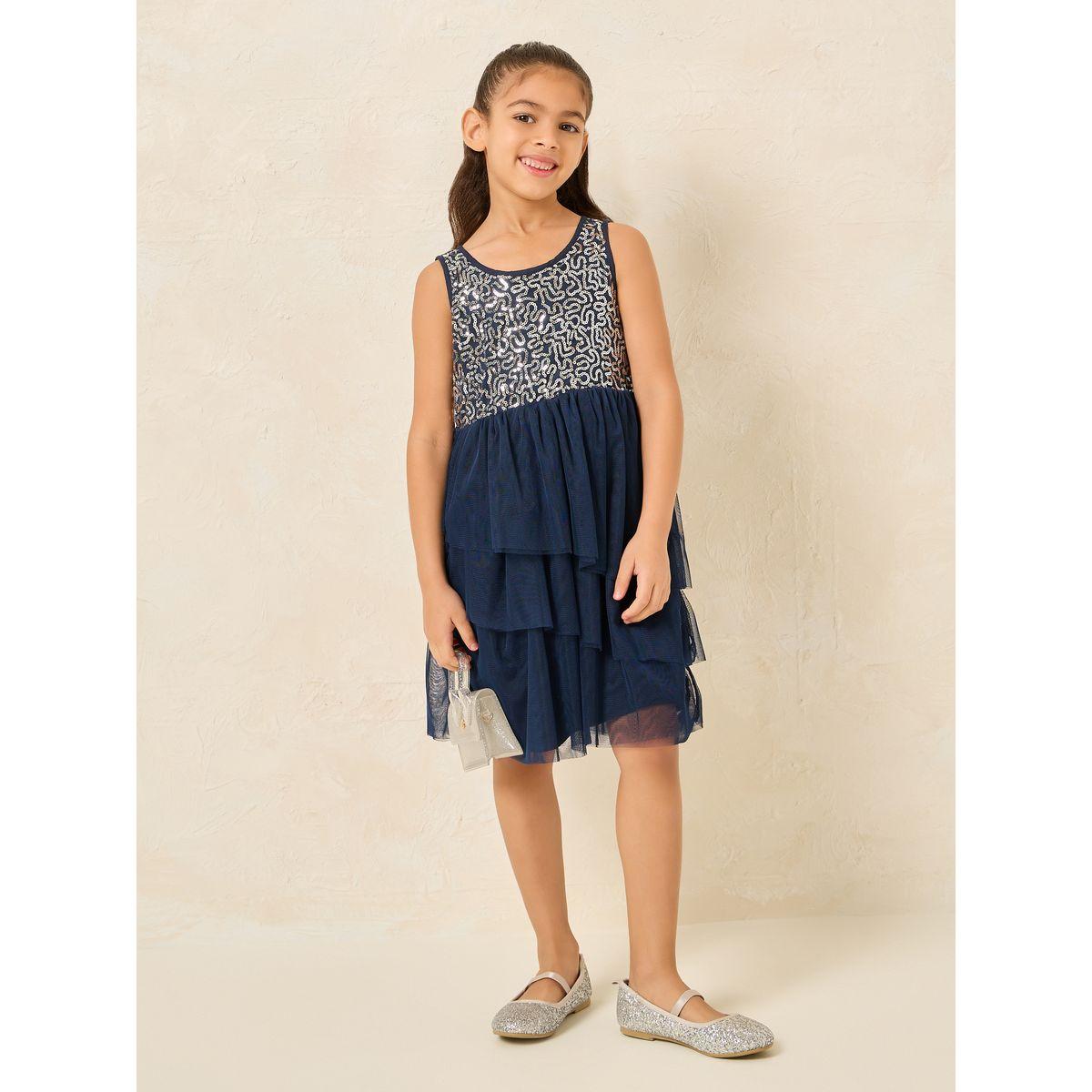 فستان بتفاصيل شبكية ومزين بالترتر-girls-clothing-dressesandjumpsuits-image-1