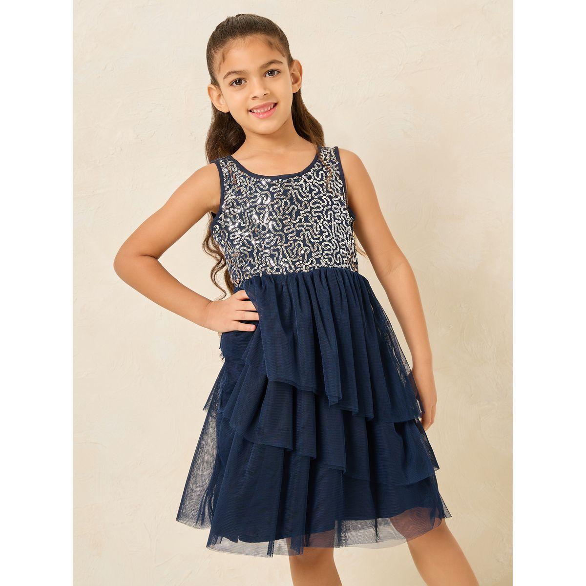 فستان بتفاصيل شبكية ومزين بالترتر-girls-clothing-dressesandjumpsuits-image-2