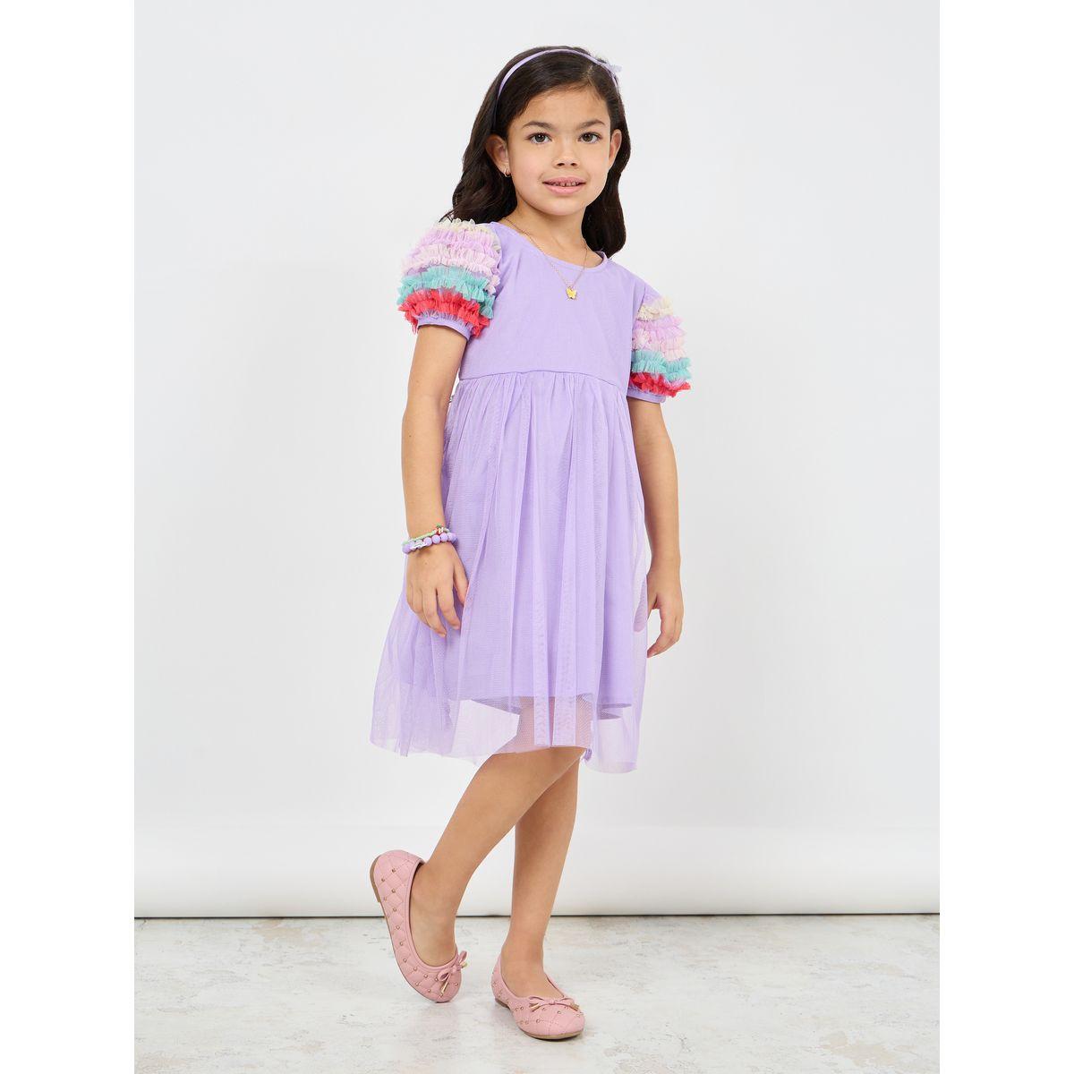 Styli Ruffled Mesh Layer Dress-girls-clothing-dressesandjumpsuits-image-1