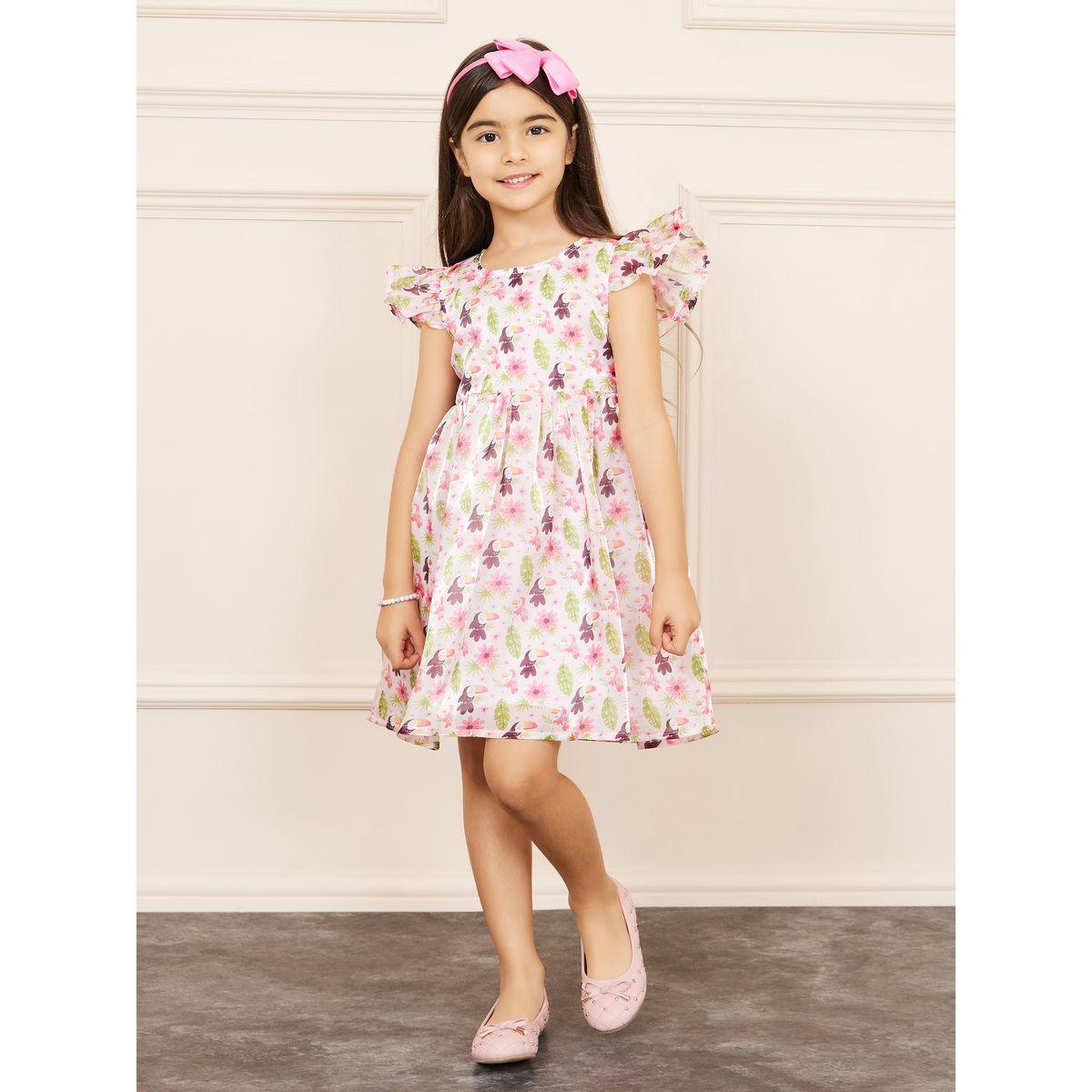 Styli All Over Print A-Line Dress with Box Pleats-girls-clothing-dressesandjumpsuits-image-2