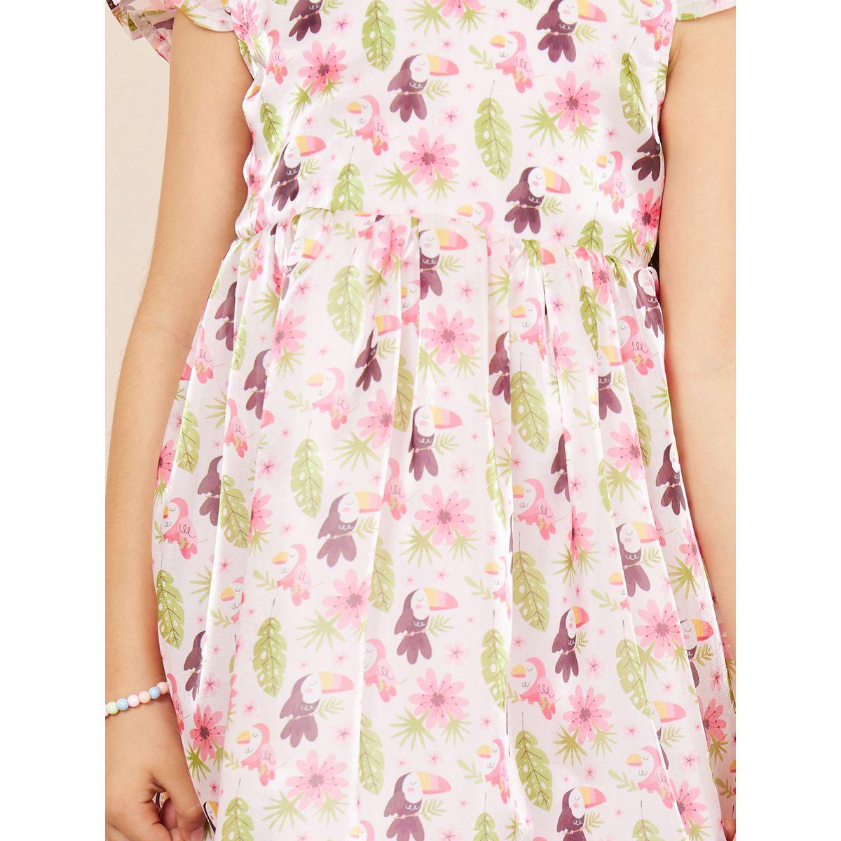 Styli All Over Print A-Line Dress with Box Pleats-girls-clothing-dressesandjumpsuits-image-3