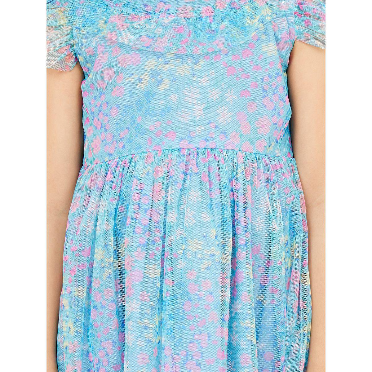 فستان بتفاصيل شبكية ومطبع بزهور-girls-clothing-dressesandjumpsuits-image-3