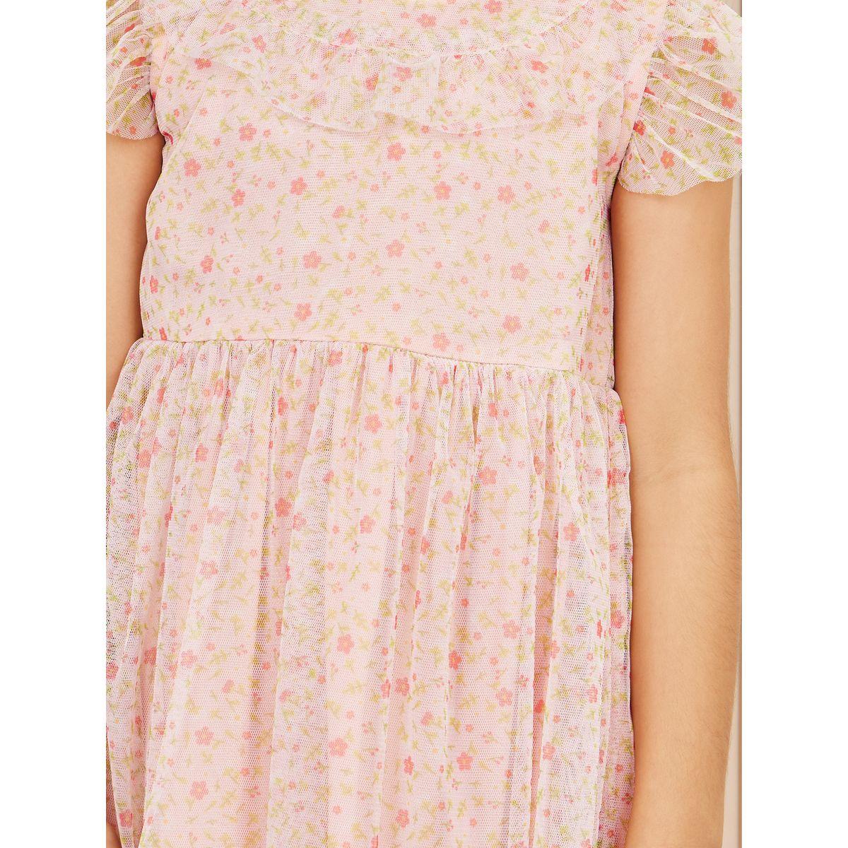 Styli All Over Floral Print A-Line Mesh Dress-girls-clothing-dressesandjumpsuits-image-3