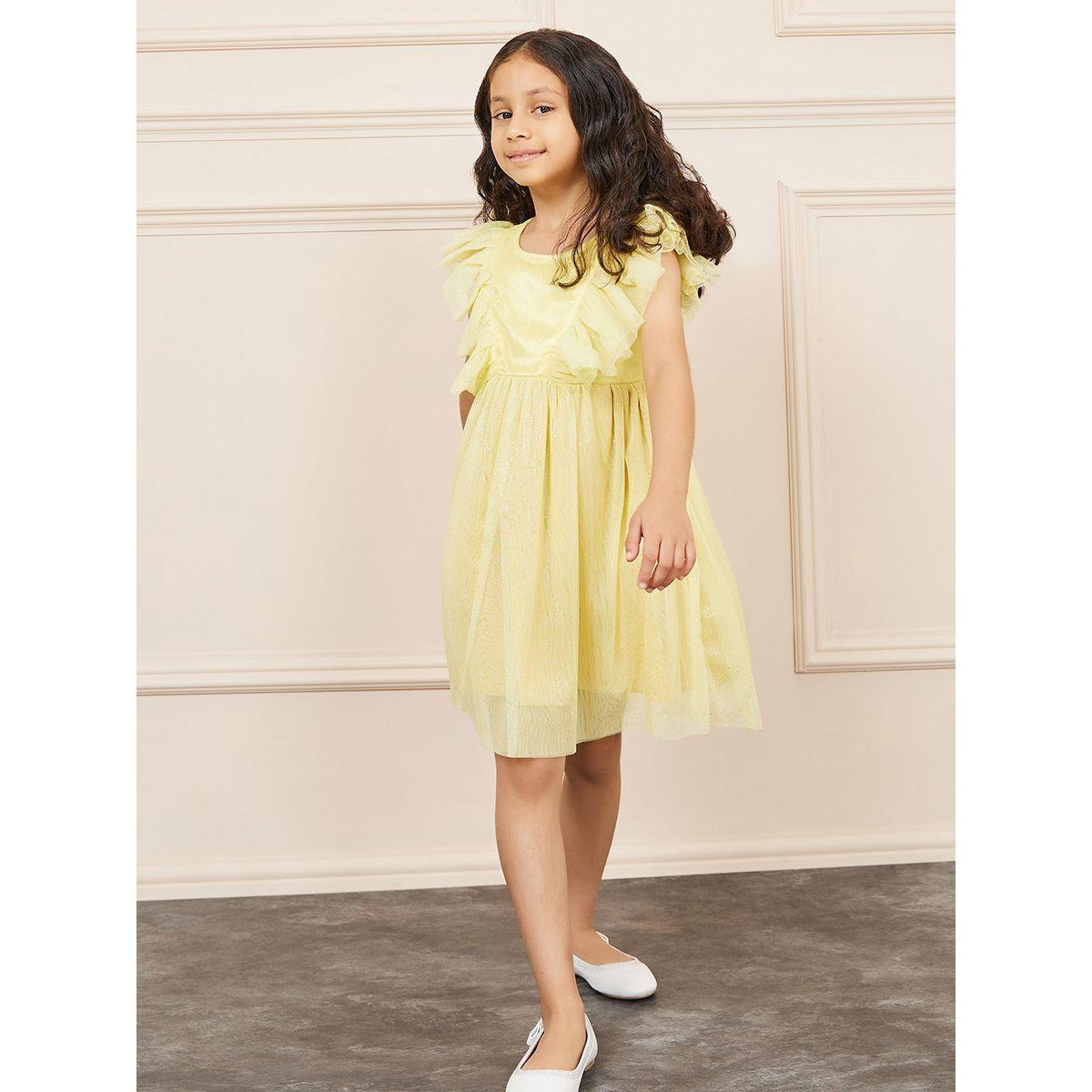 Styli Ruffle Detail Embellished Mesh Dress-girls-clothing-dressesandjumpsuits-image-1