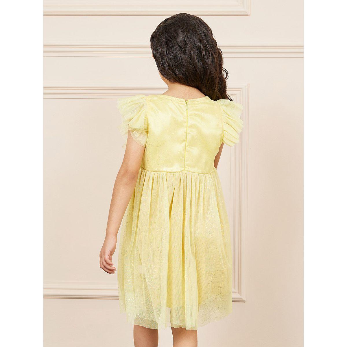 Styli Ruffle Detail Embellished Mesh Dress-girls-clothing-dressesandjumpsuits-image-4