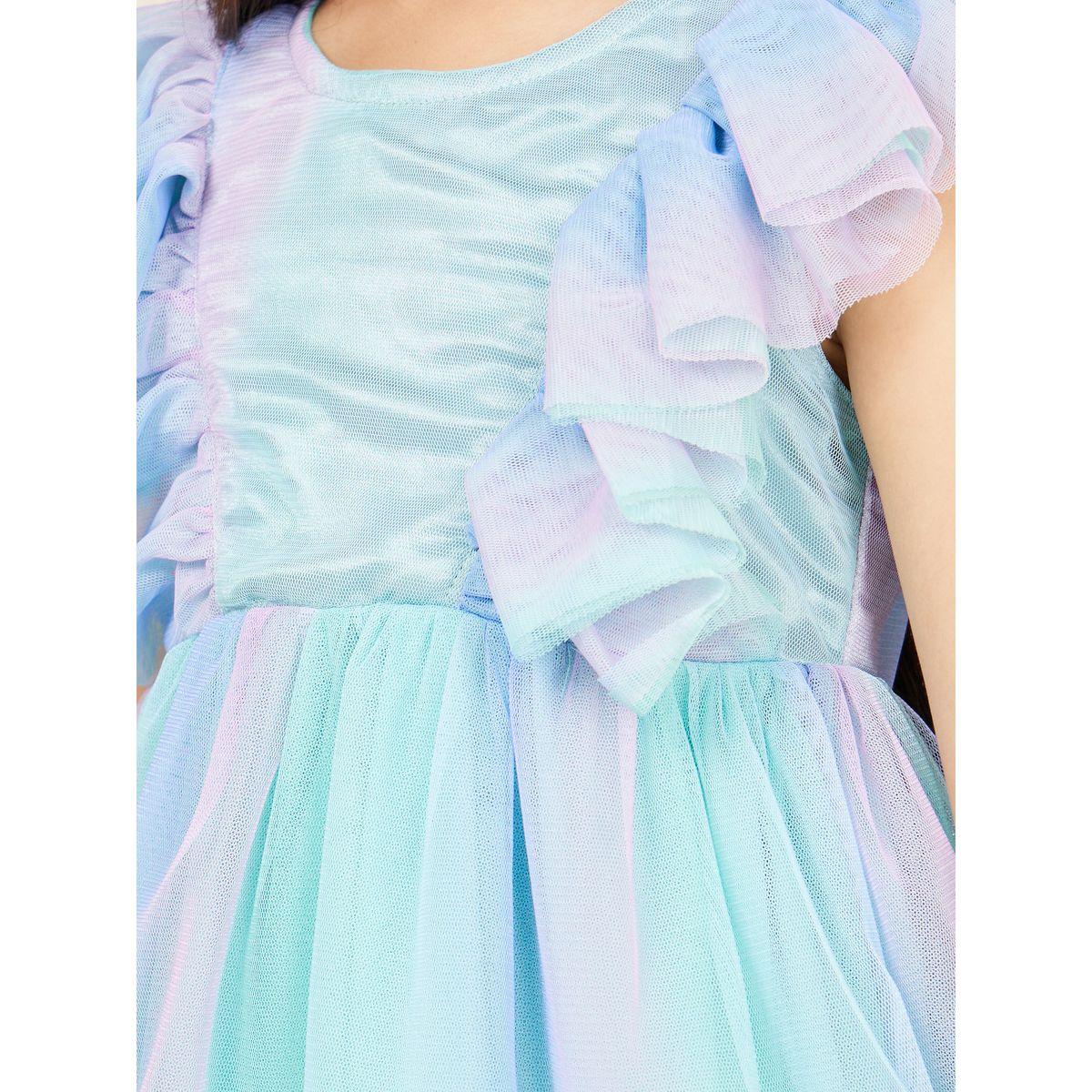 Styli Ruffle Detail A-Line Mesh Dress-girls-clothing-dressesandjumpsuits-image-3