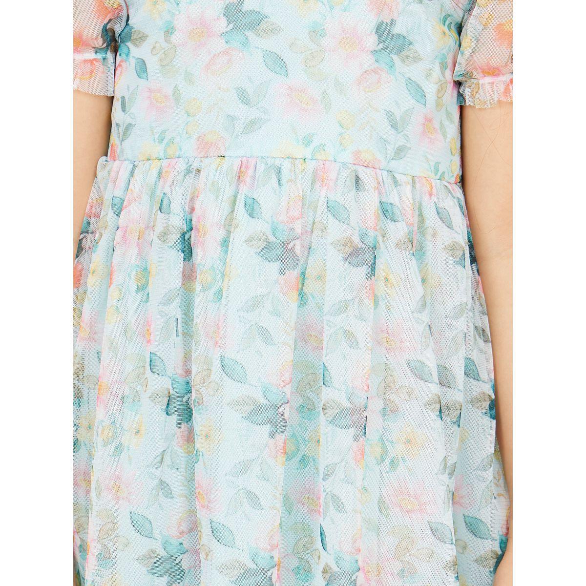Styli Floral Print Mesh Insert Dress-girls-clothing-dressesandjumpsuits-image-3