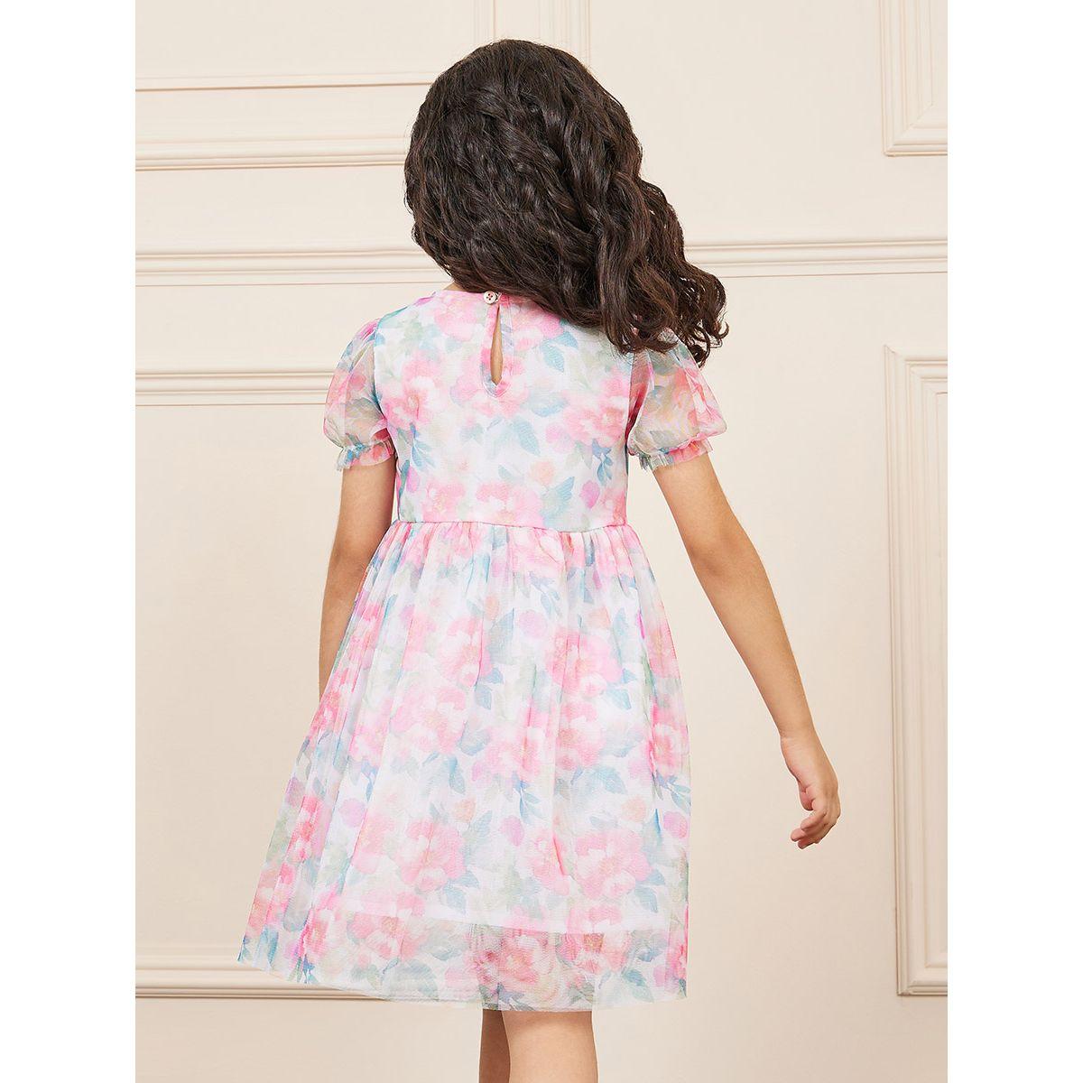Styli All Over Floral Print Dress with Puff Sleeves-girls-clothing-dressesandjumpsuits-image-4