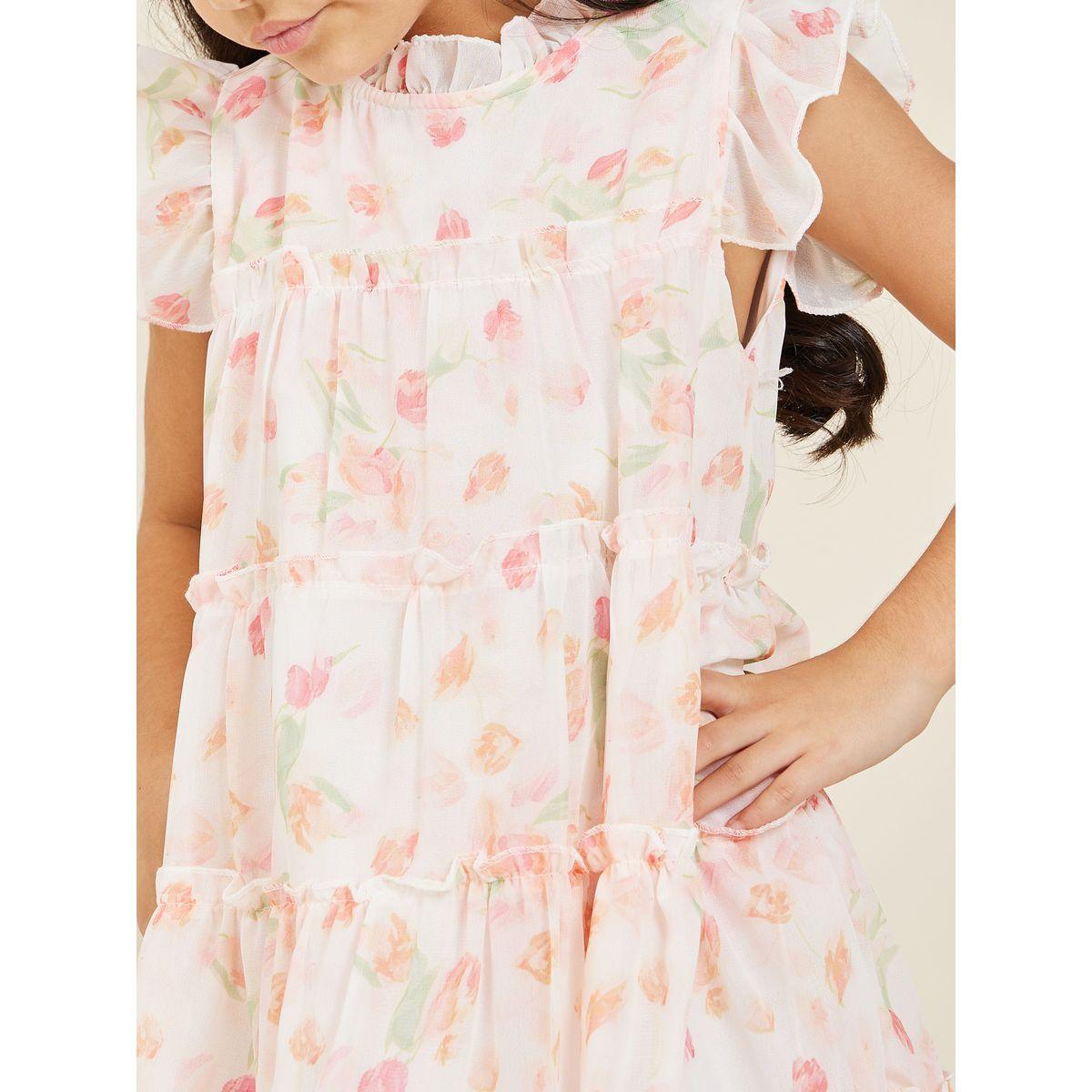 فستان بكسرات مطبع بزهور مع كشكش-girls-clothing-dressesandjumpsuits-image-3