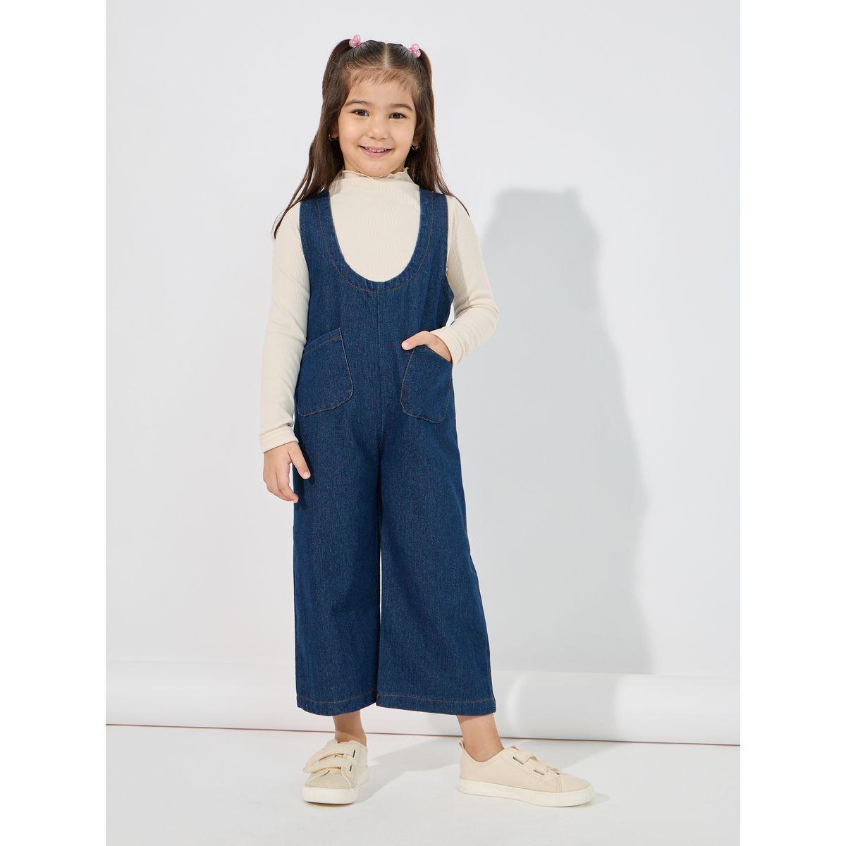 Styli Front Pocket Detail Denim Jumpsuit-girls-clothing-rompers-image-1