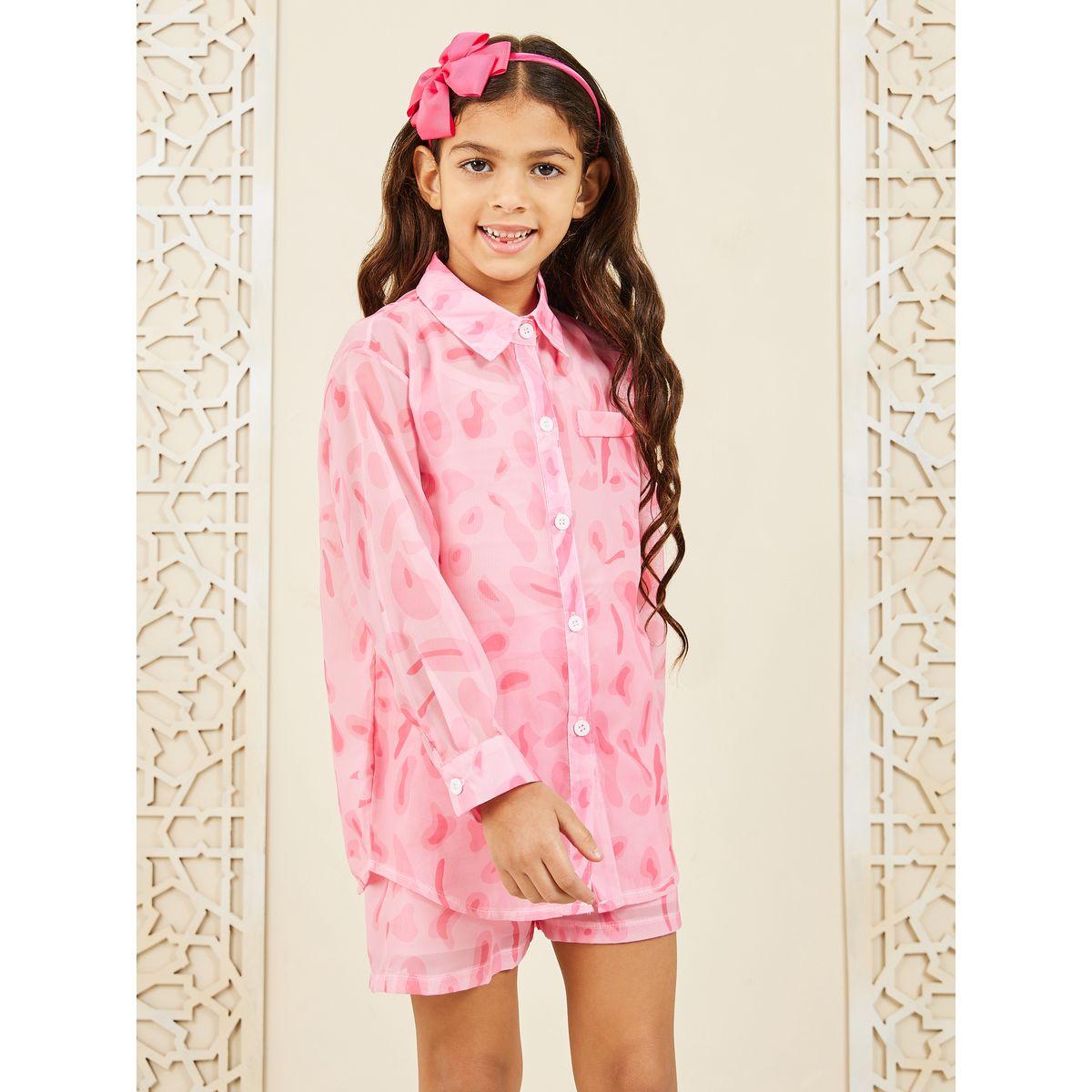 Styli All Over Animal Print Shirt & Shorts Set-girls-clothing-setsandcoords-image-3