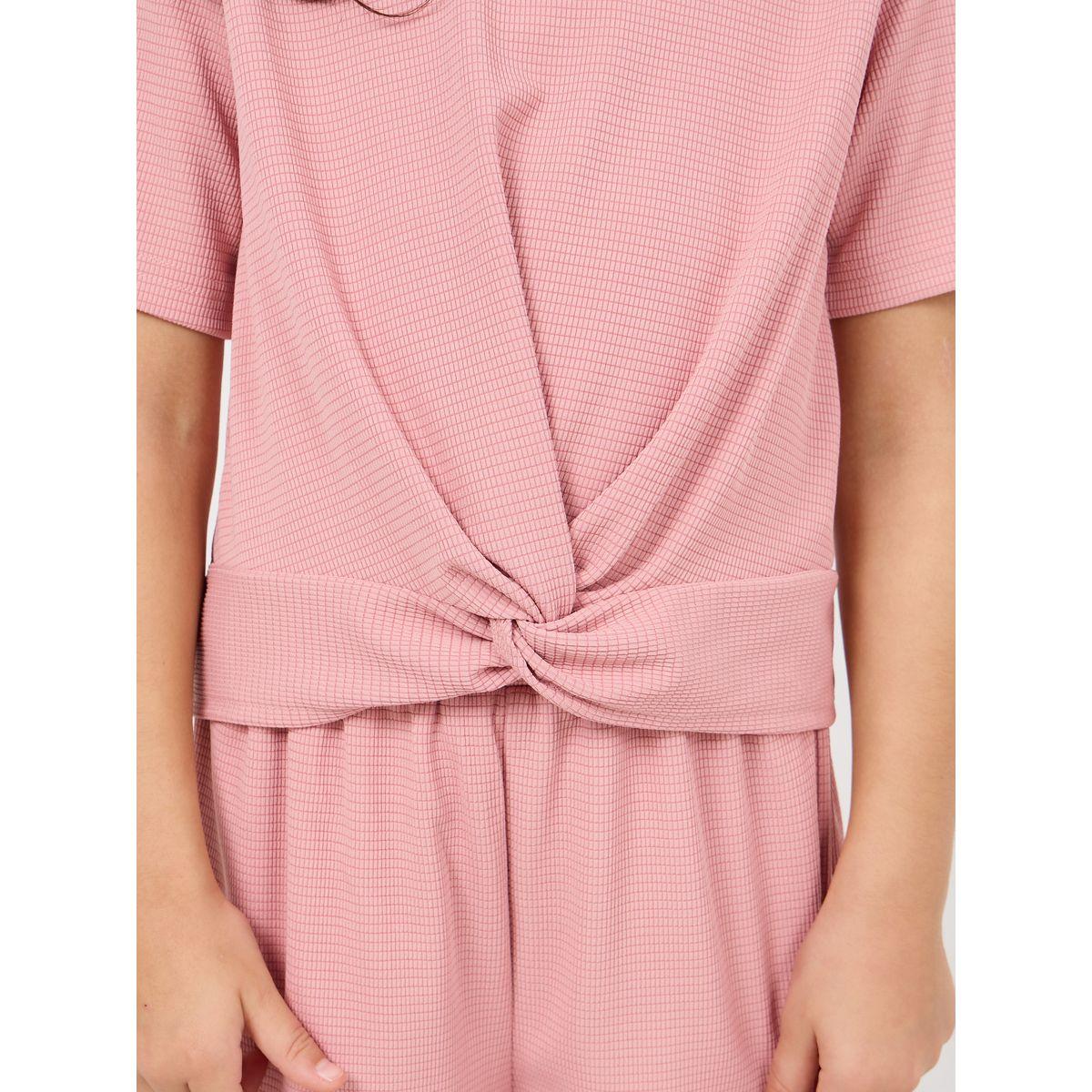 Styli Knot Front T-Shirt & Wide Leg Pants Set-girls-clothing-setsandcoords-image-3