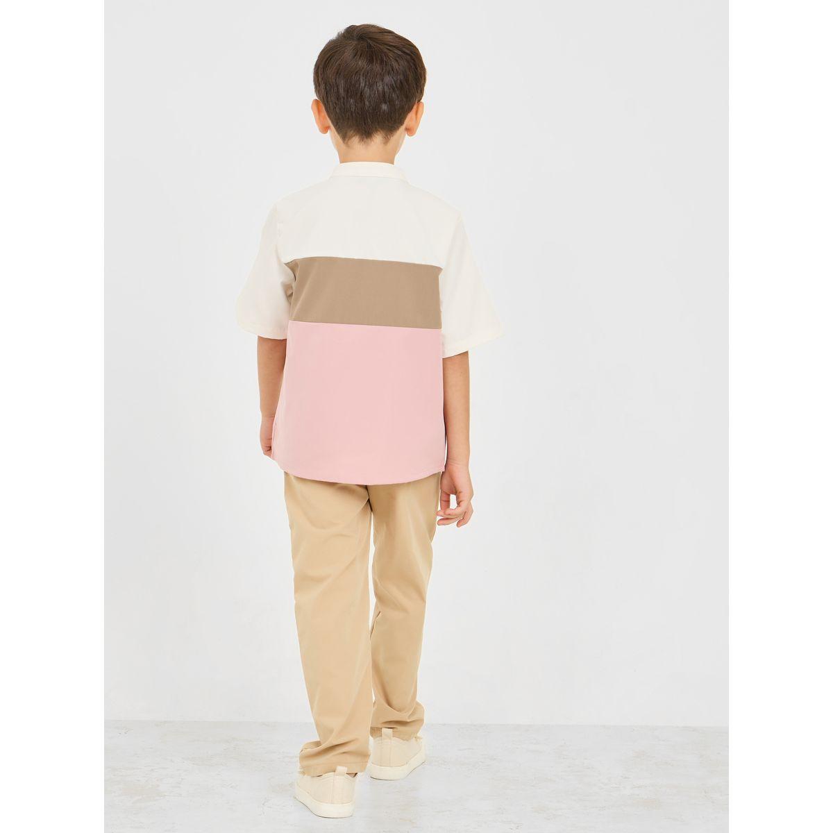 مجموعة من بنطال وقميص بنمط كتل الالوان-boys-clothing-setsandcoords-image-6