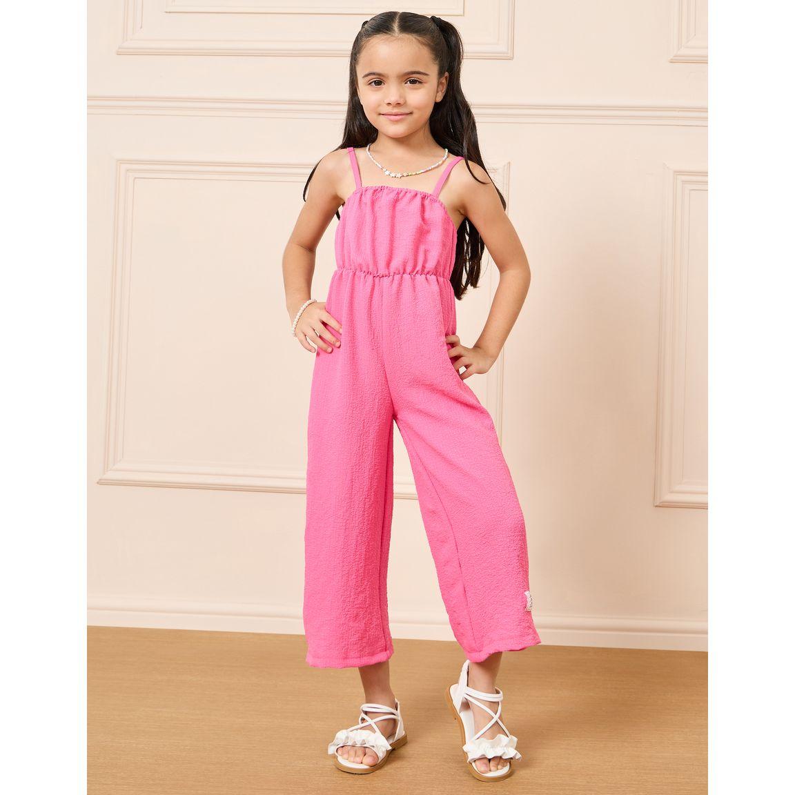 Styli Textured Strappy Wide Leg Jumpsuit & Crop Shirt Set-girls-clothing-setsandcoords-image-6