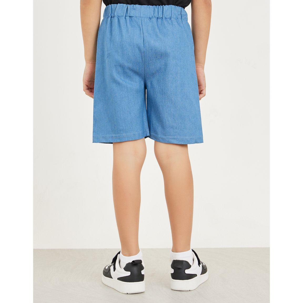 Styli Printed Denim Shorts with Pockets-boys-clothing-bottoms-shorts-image-4