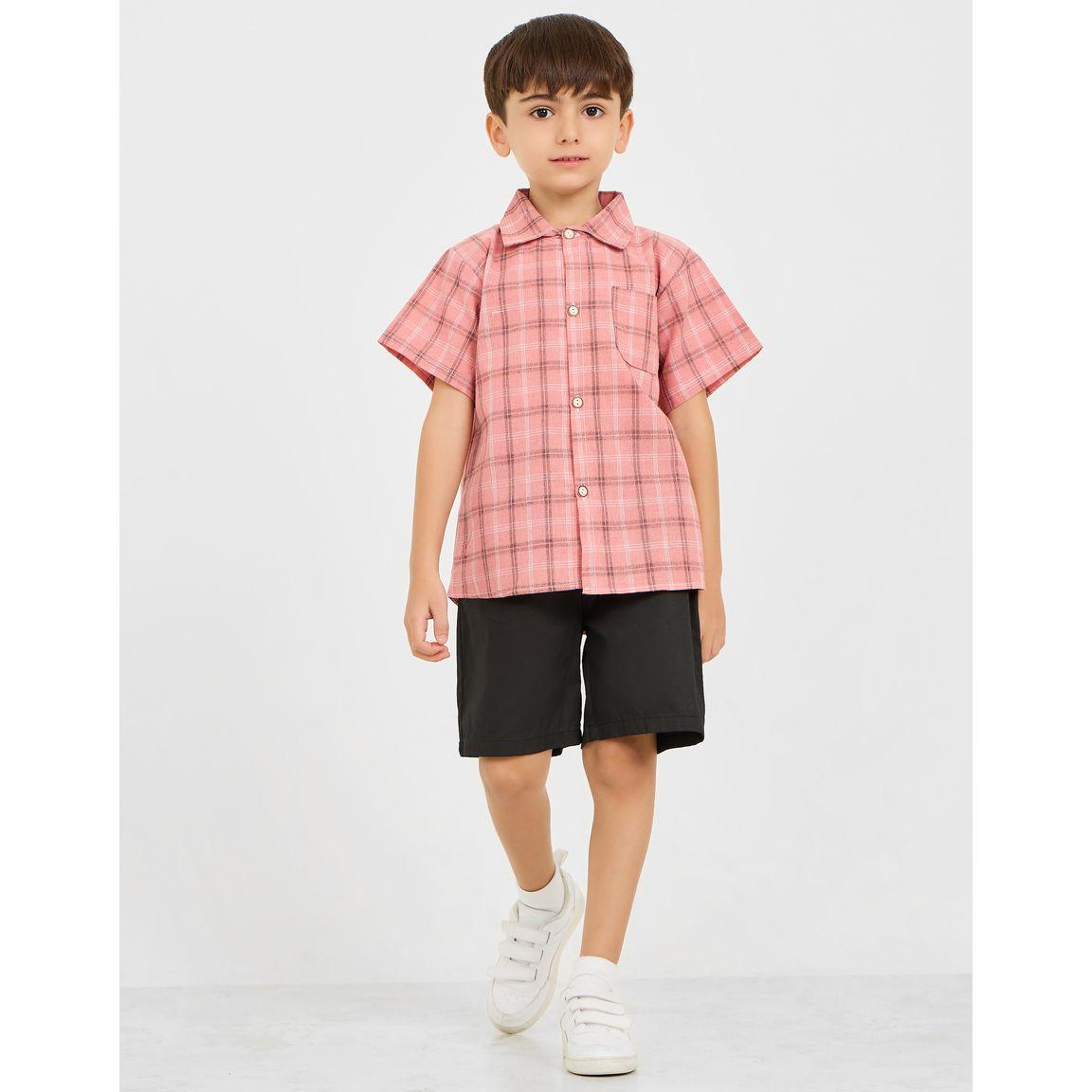 قميص بنمط مربعات واكمام قصيرة-boys-clothing-shirts-image-2
