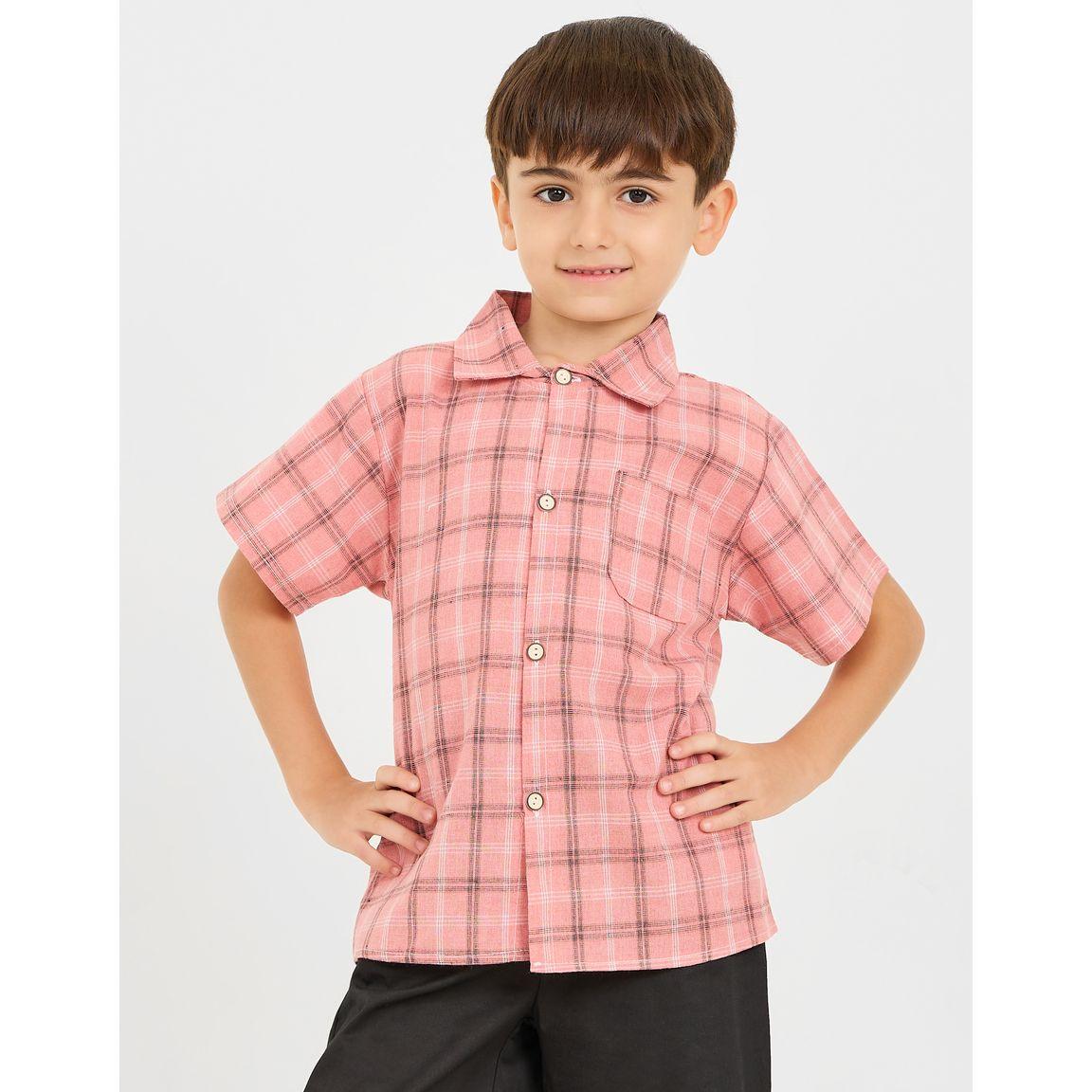 قميص بنمط مربعات واكمام قصيرة-boys-clothing-shirts-image-3