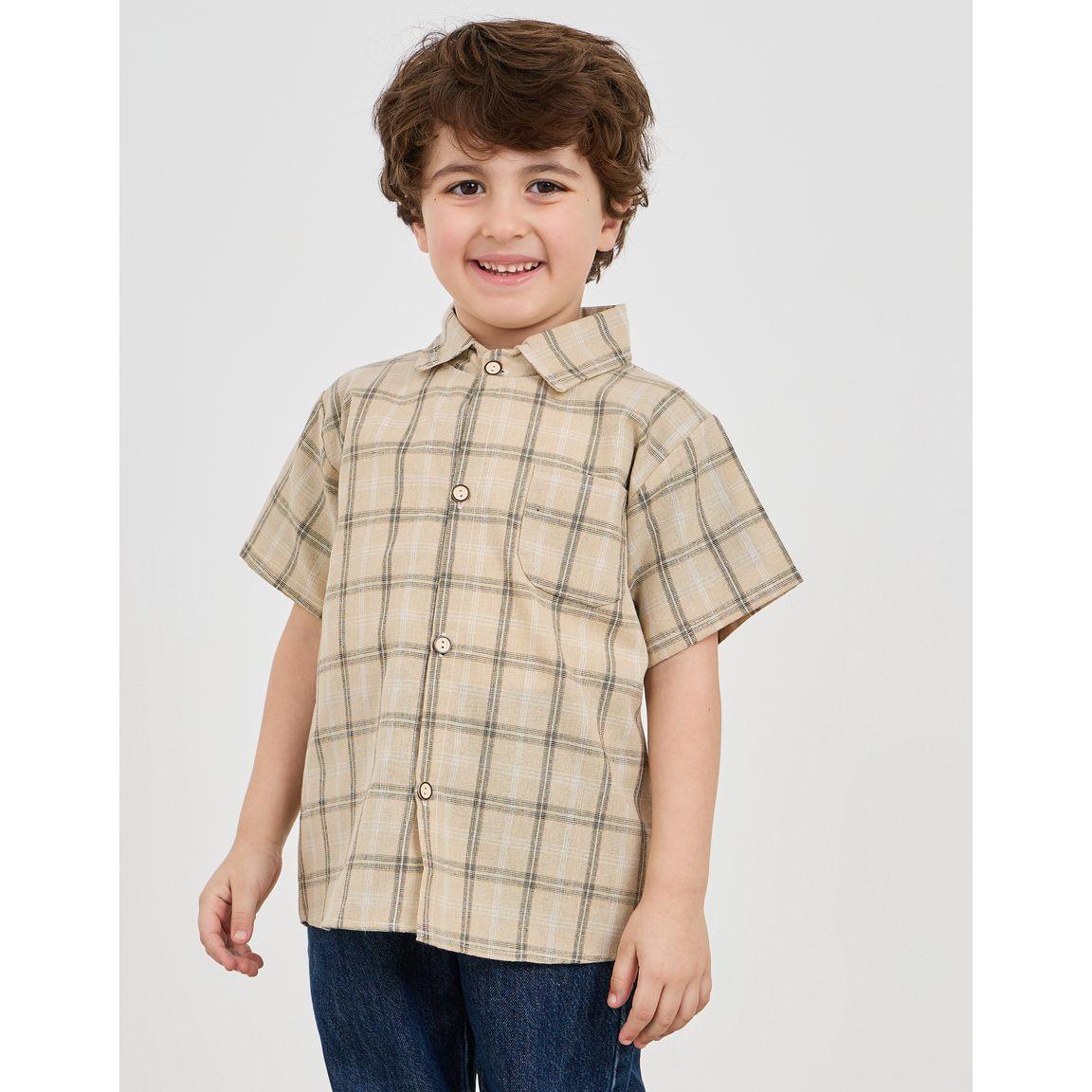 قميص بنمط مربعات واكمام قصيرة-boys-clothing-shirts-image-3