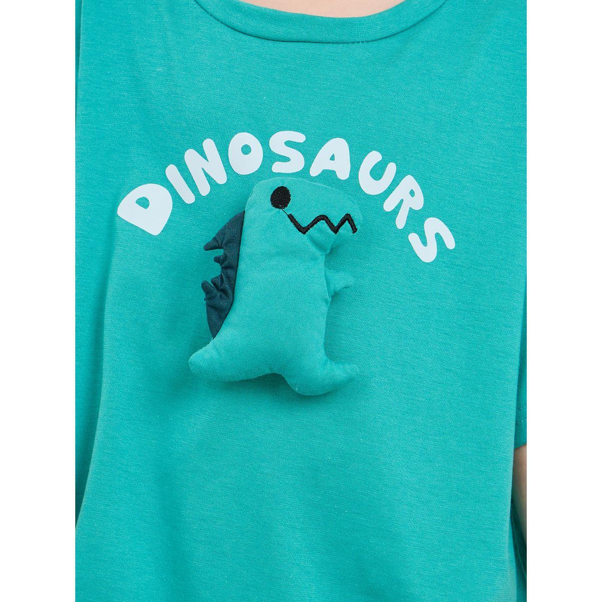 Styli Dinosaur Applique Drop Shoulder T-Shirt & Shorts Set-boys-clothing-setsandcoords-image-4