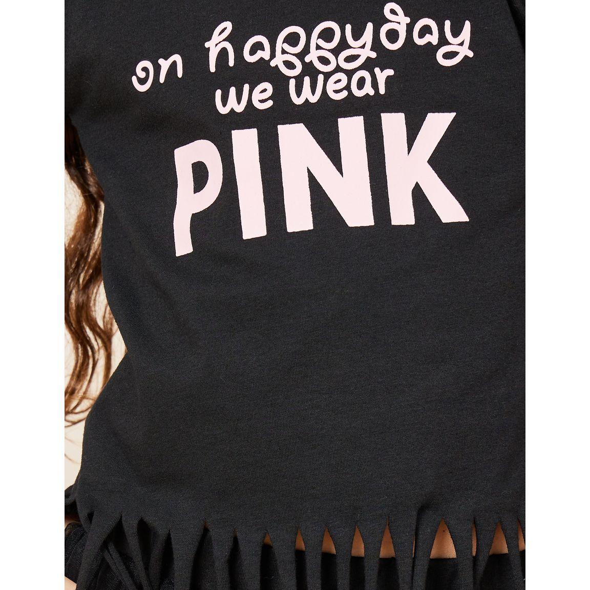 Styli Slogan Print Tassel T-Shirt & 2 in 1 Mesh Skirt Set-girls-clothing-setsandcoords-image-3